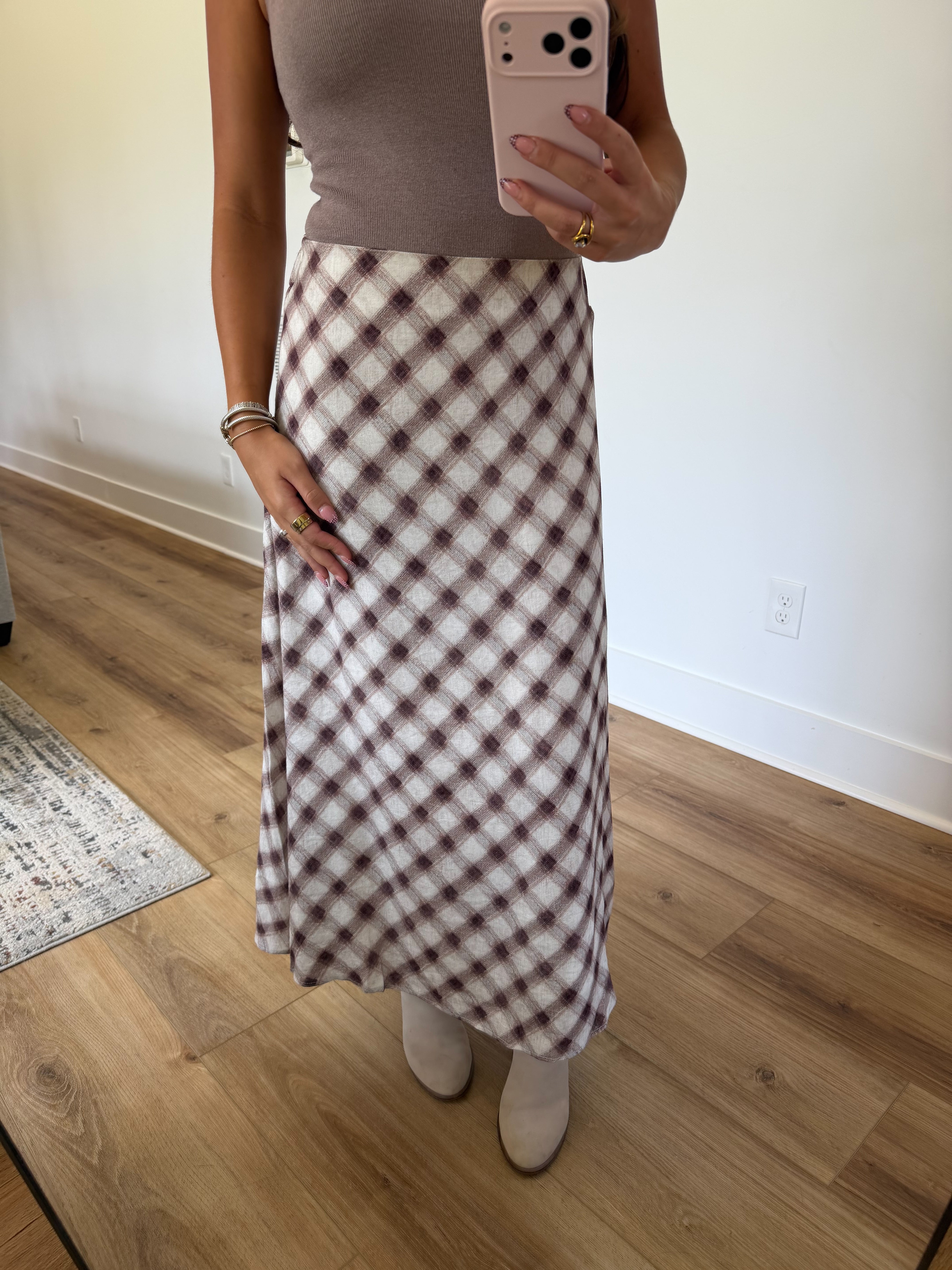 Blair Plaid Midi (Vanilla)
