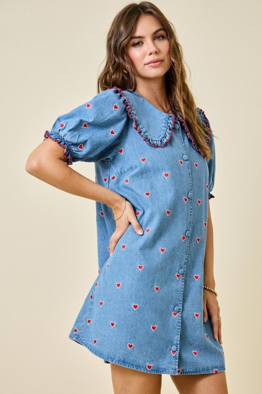 Candy Hearts Denim Dress