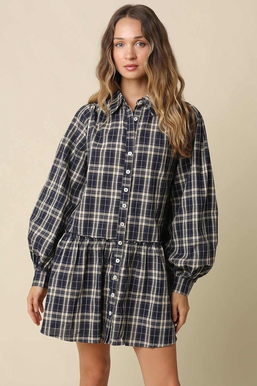 Fin Gingham Fall Dress