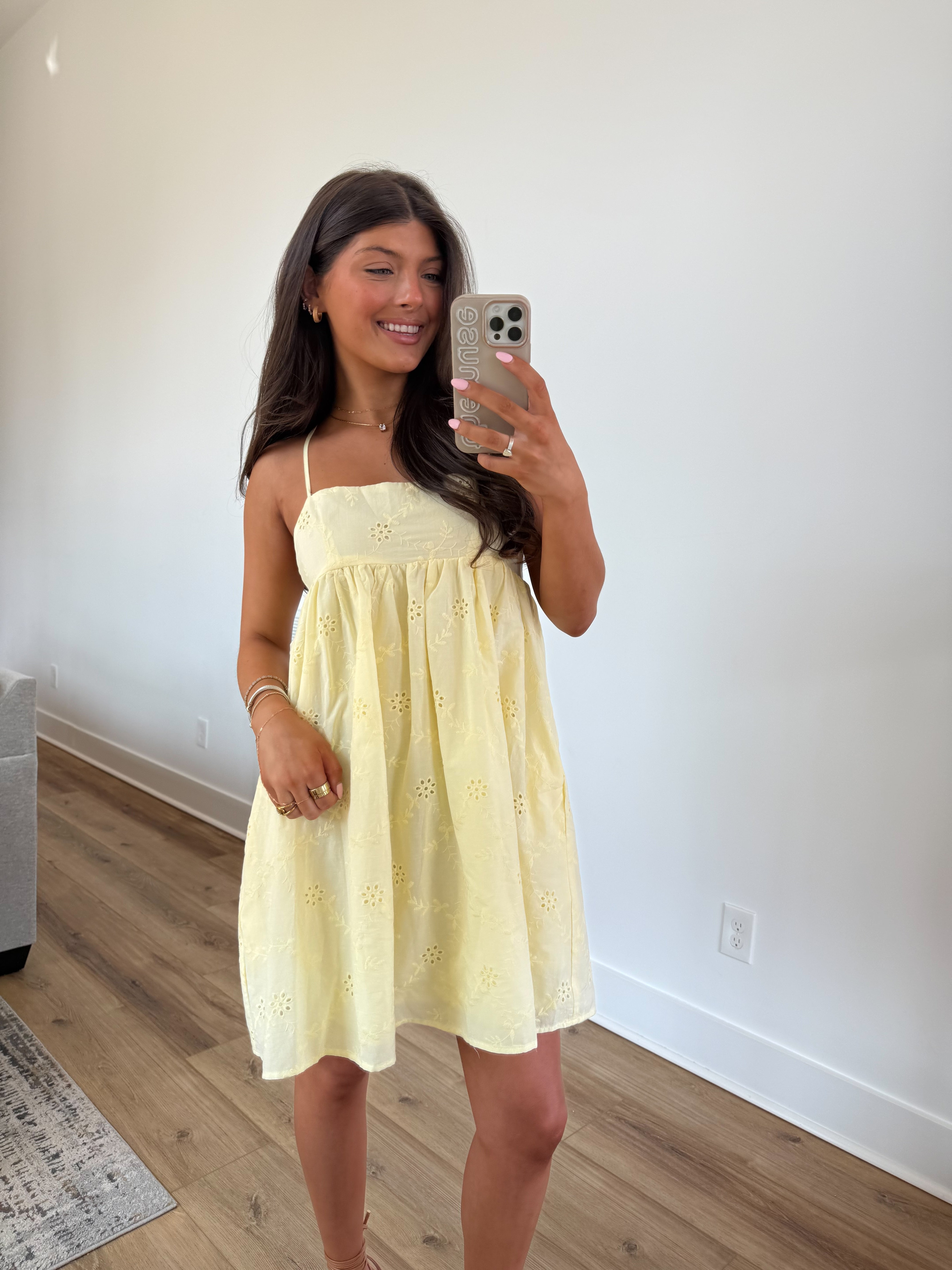 Yellow Eyelet Sundress