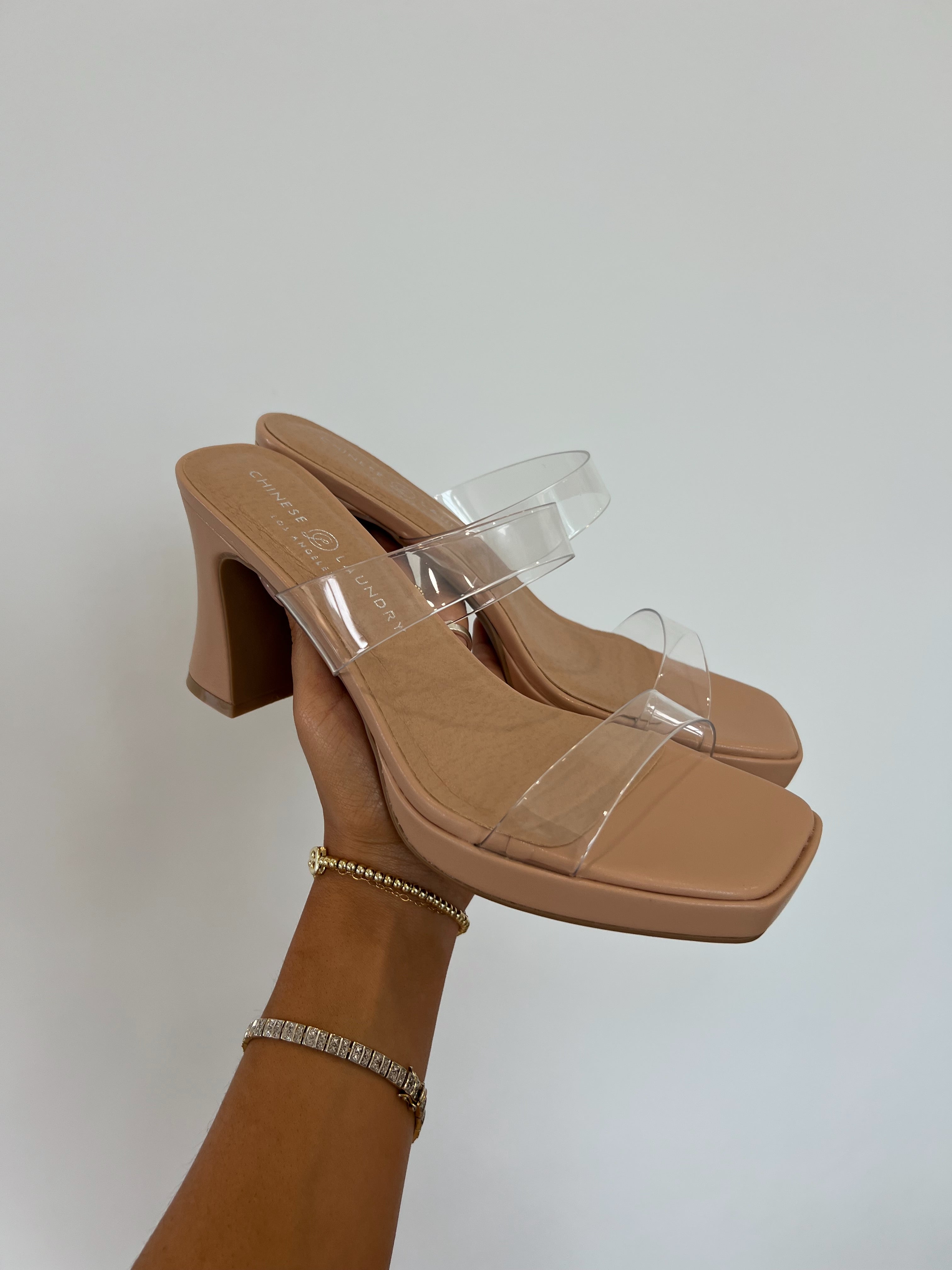Clear Double Strap Heel