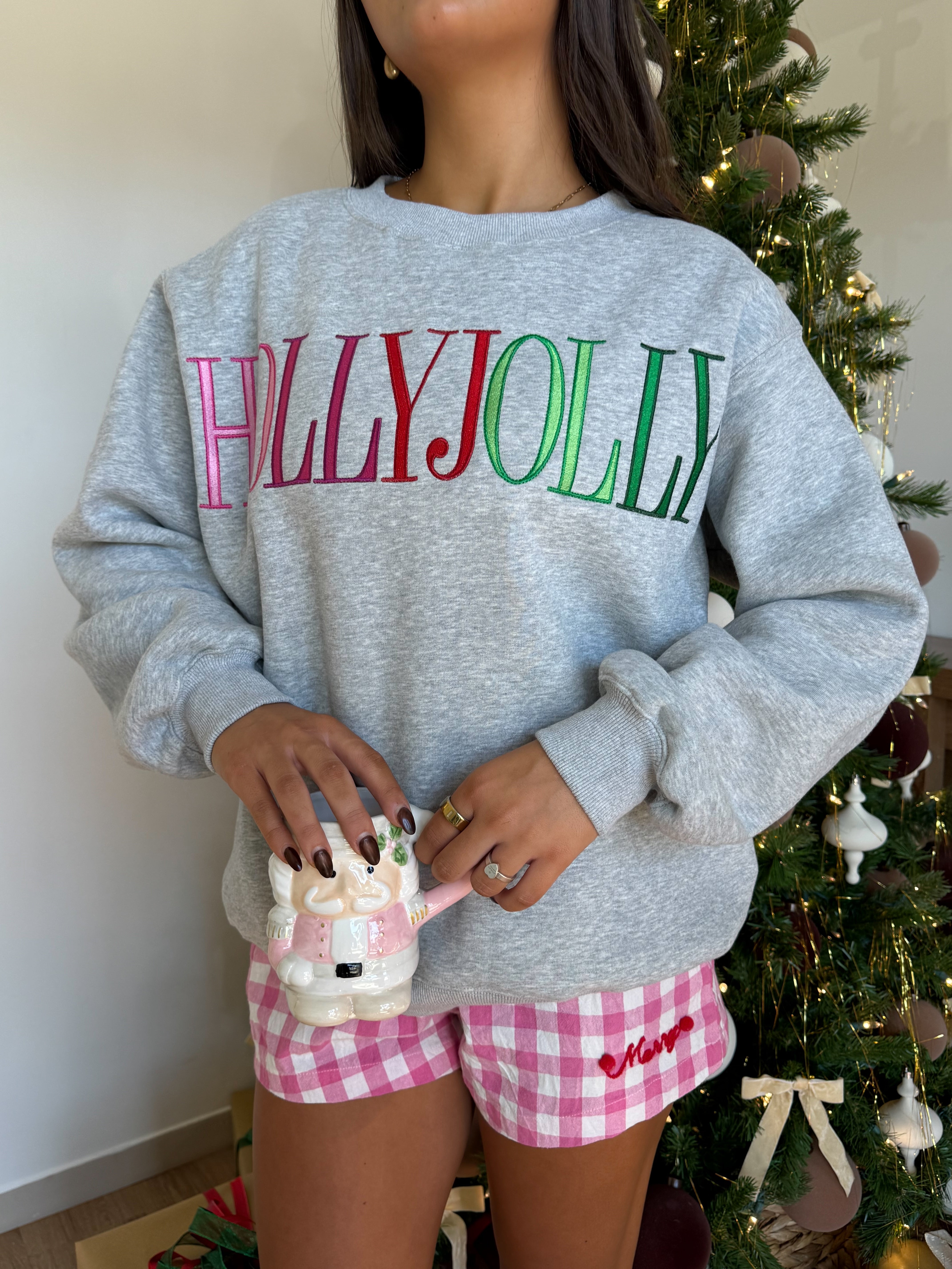Holly Jolly Crewneck (Grey)
