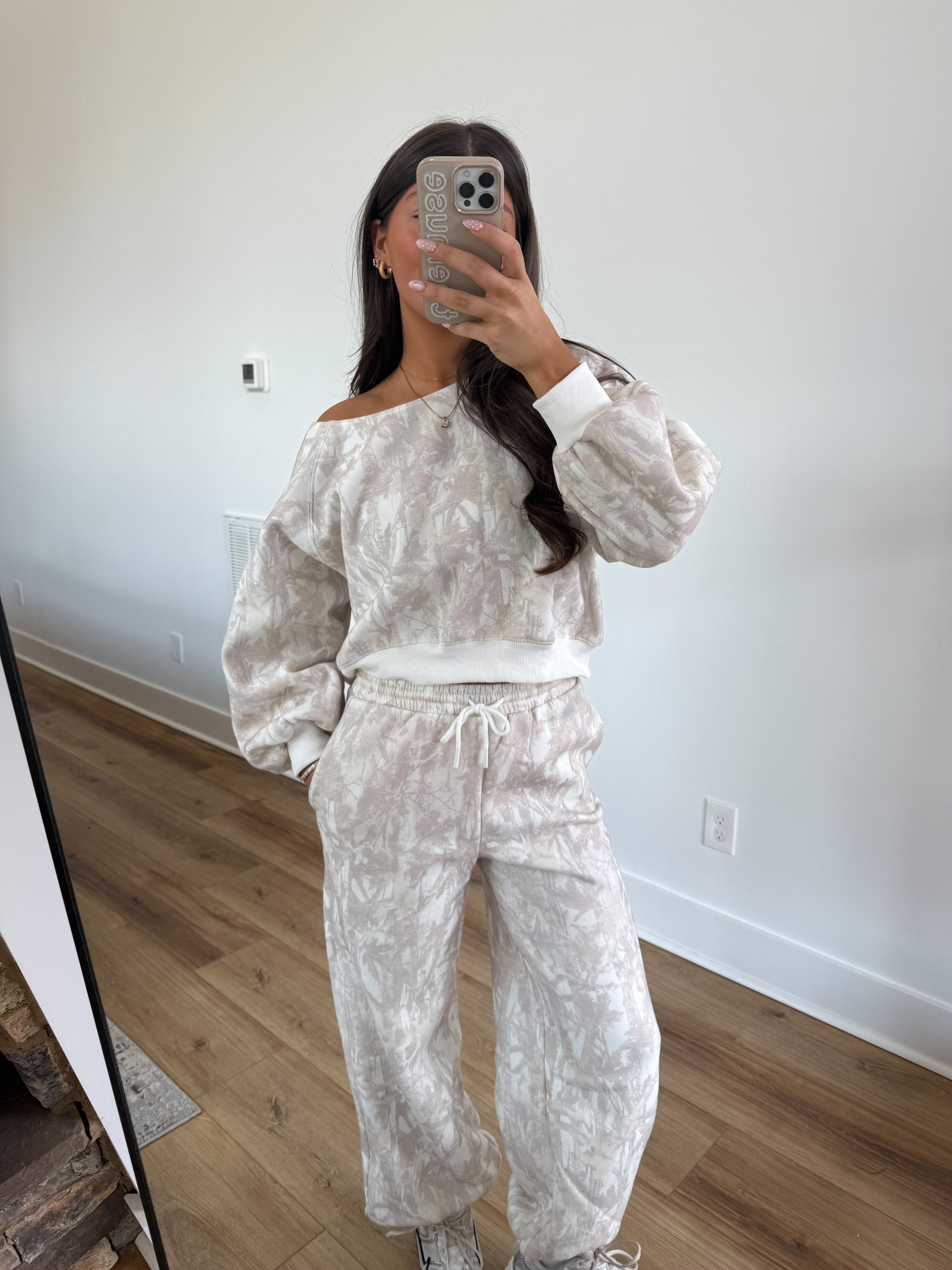 Camo Off The Shoulder SweatSet (Restock)
