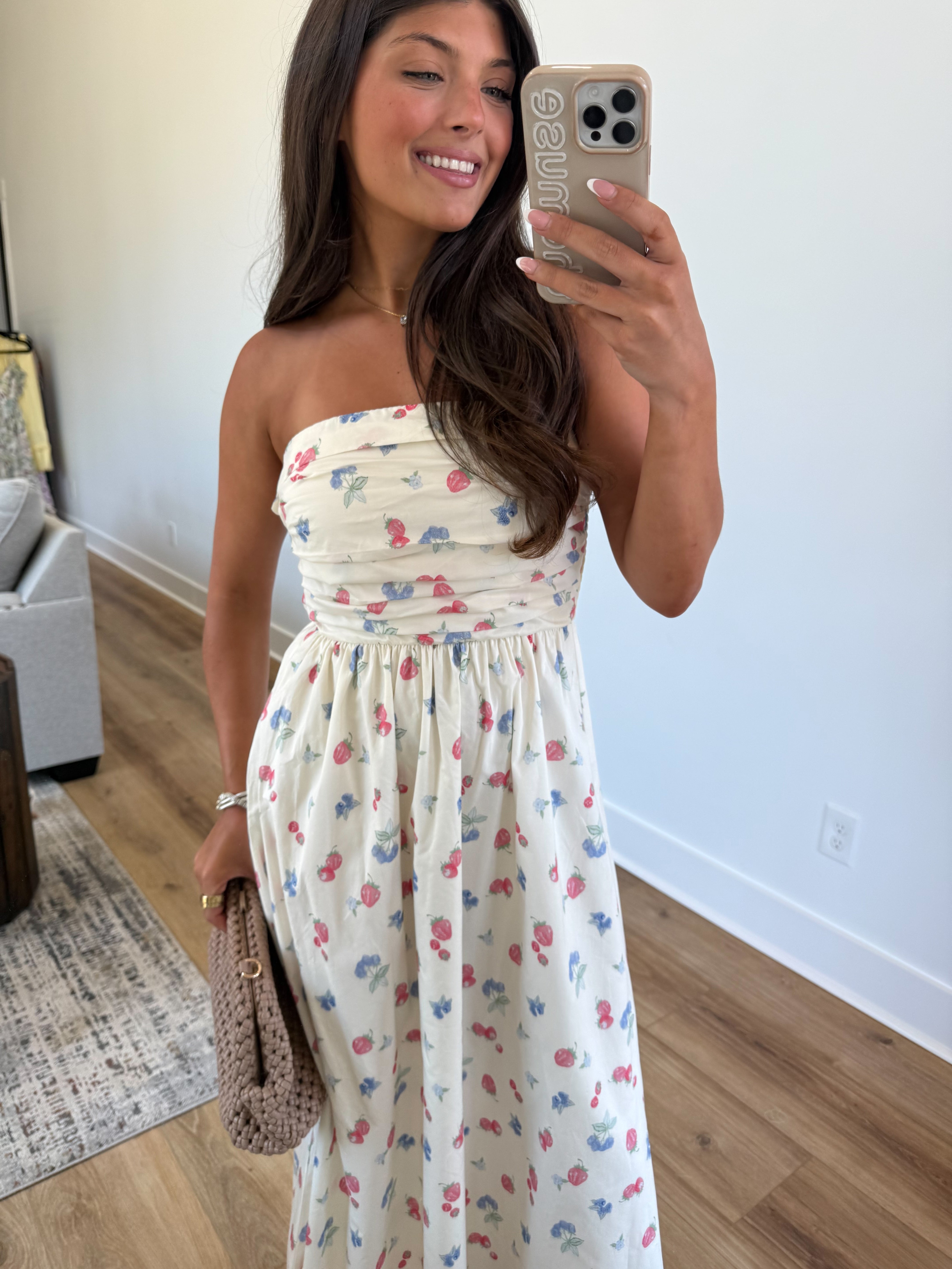 The Nantucket Strapless Dress (Berry)