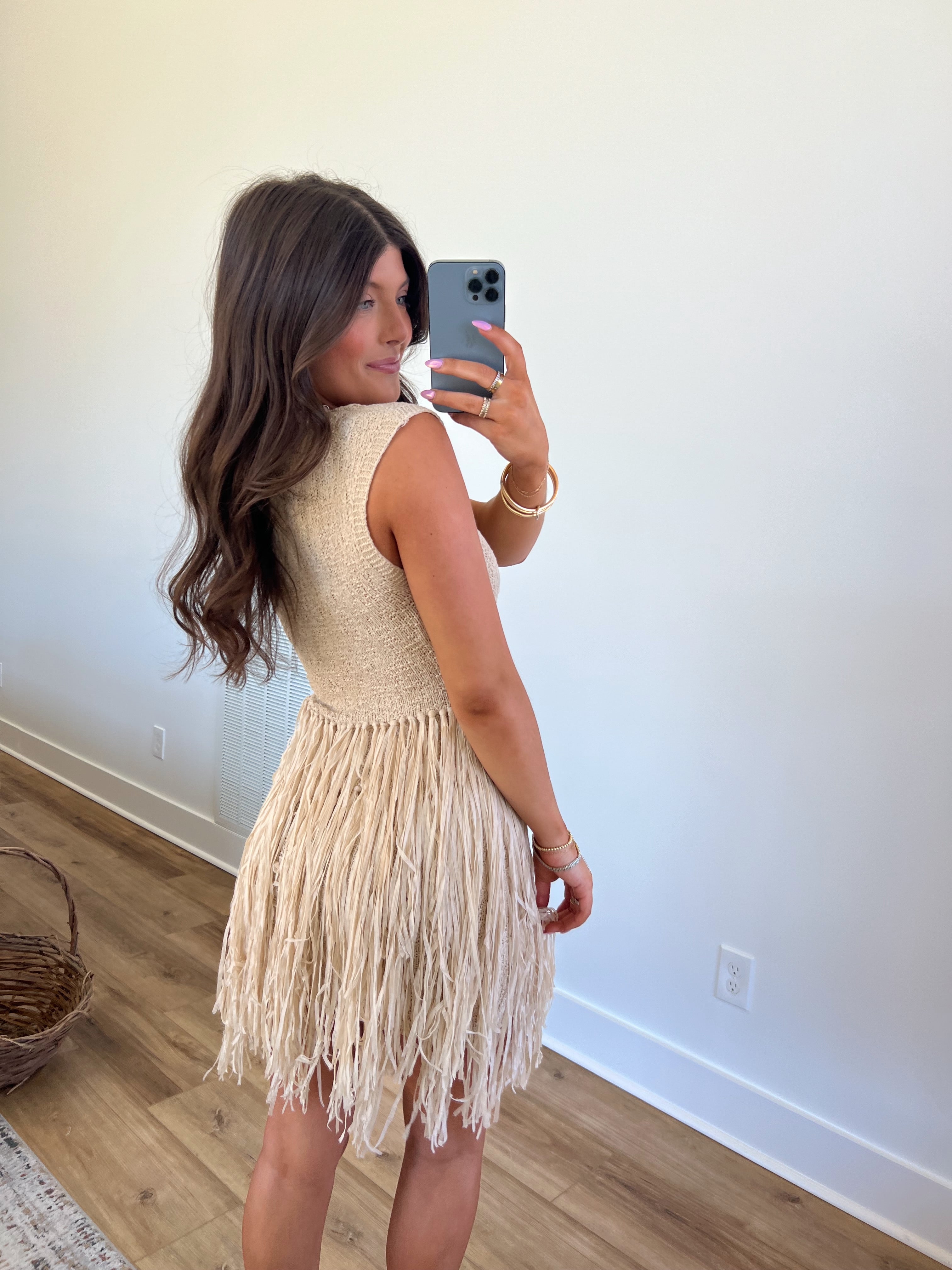 Fringe Farrah Tan Mini Dress