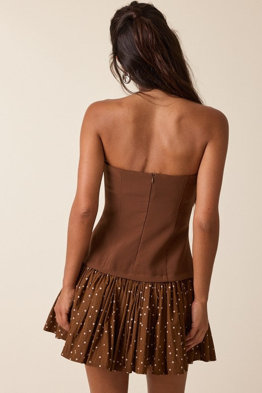 The Champagne Night Dress (Brown Mini)