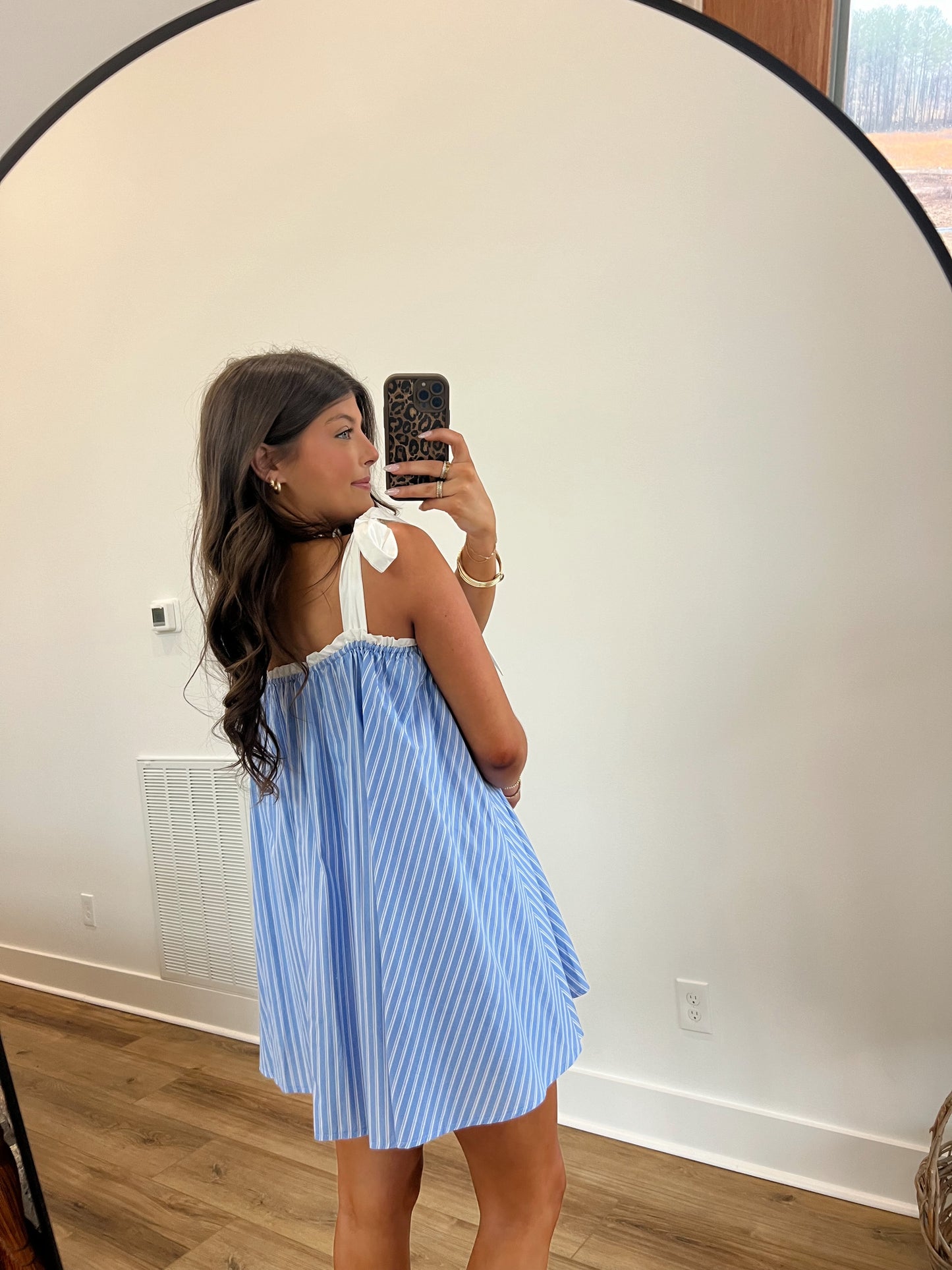Blue Babydoll Mini Dress