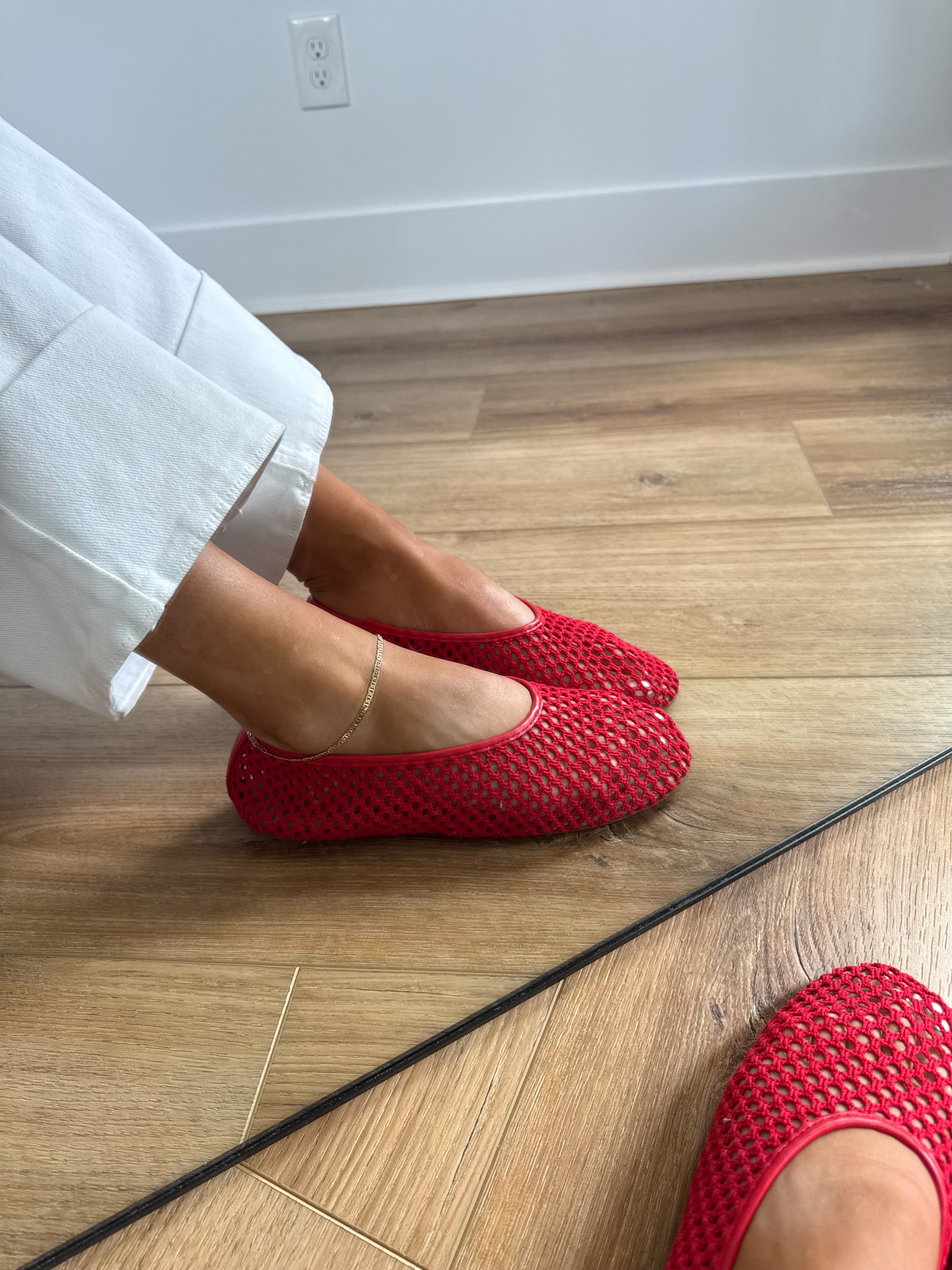 Woven Red Flats