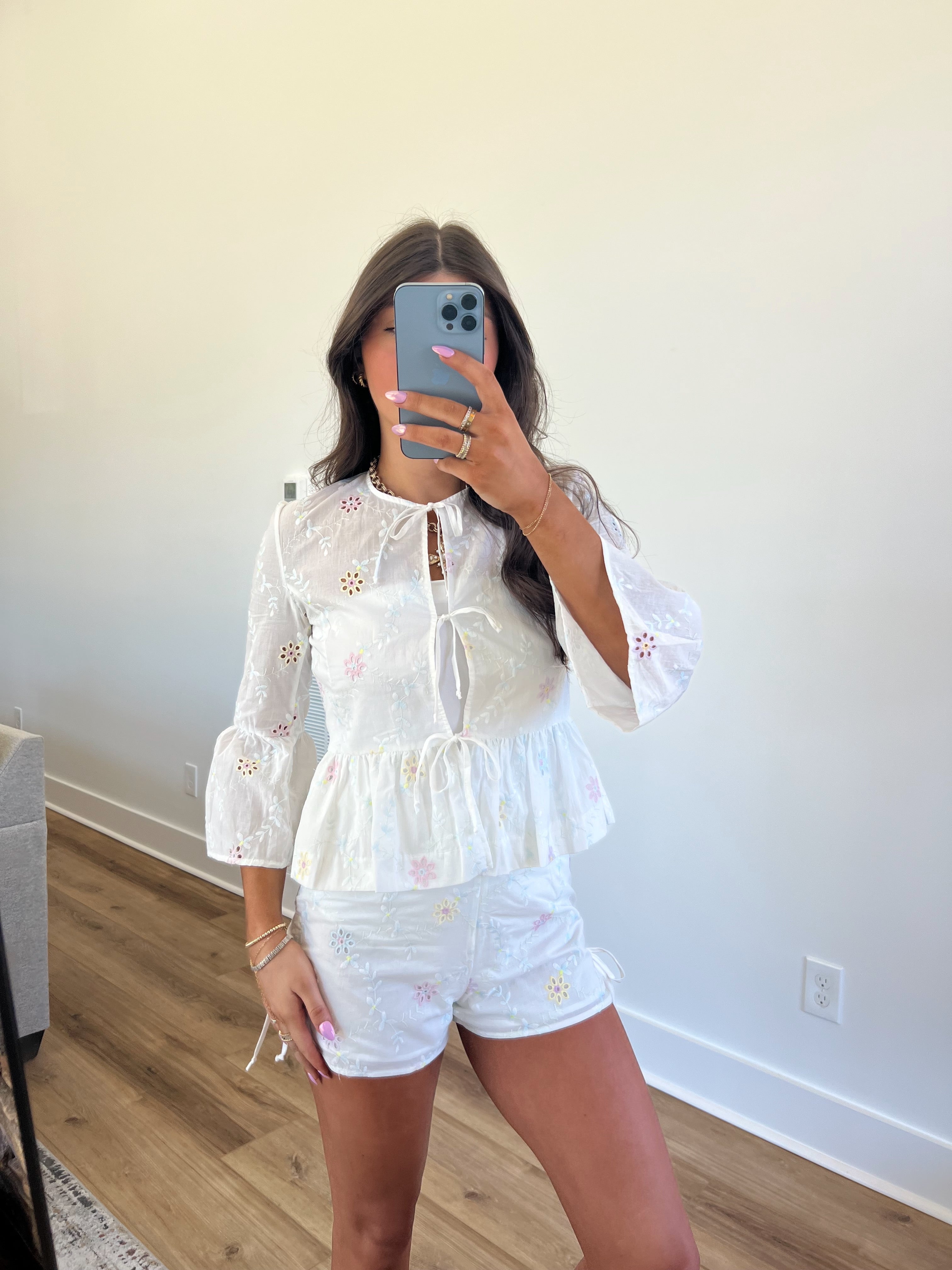Easter Egg Hunt Eyelet Shorts Set