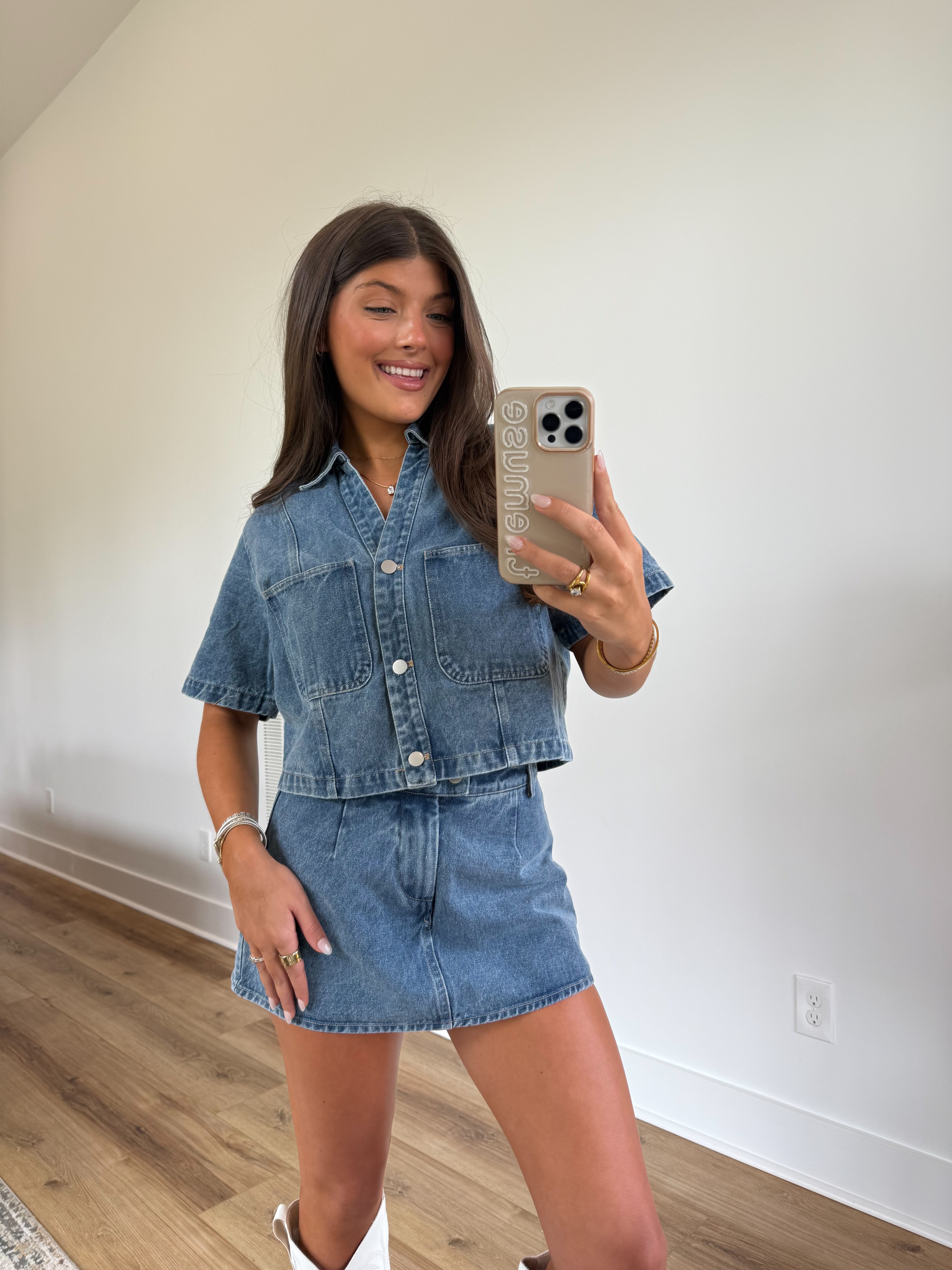 Boxy Washed Denim Set