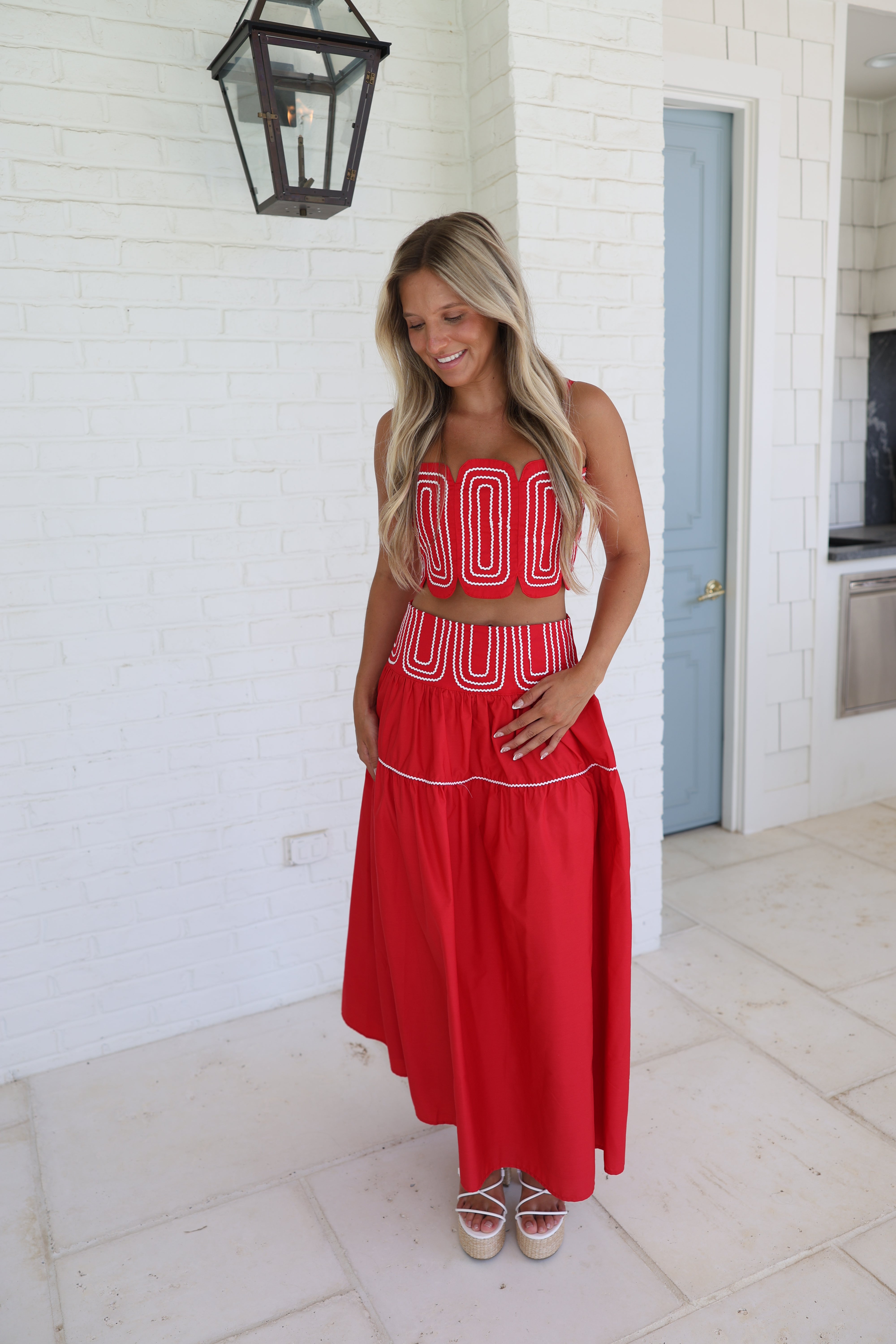 Saturday Scallop Set (Red/White)