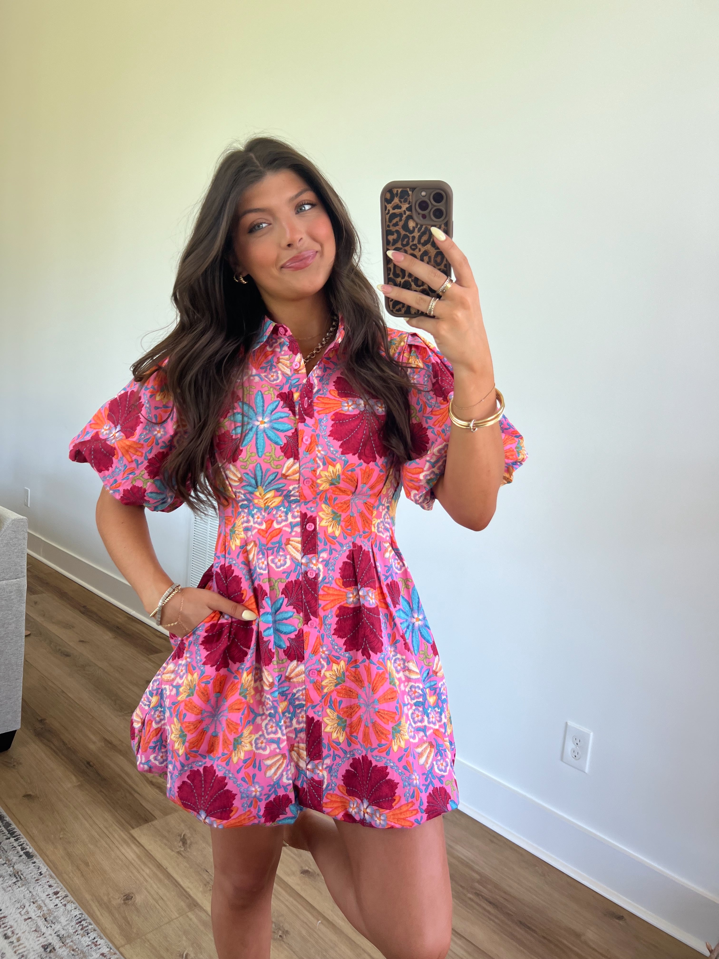 Summer Bloom Puff Sleeve Mini Dress (PRE-ORDER (5/25)/Restock)