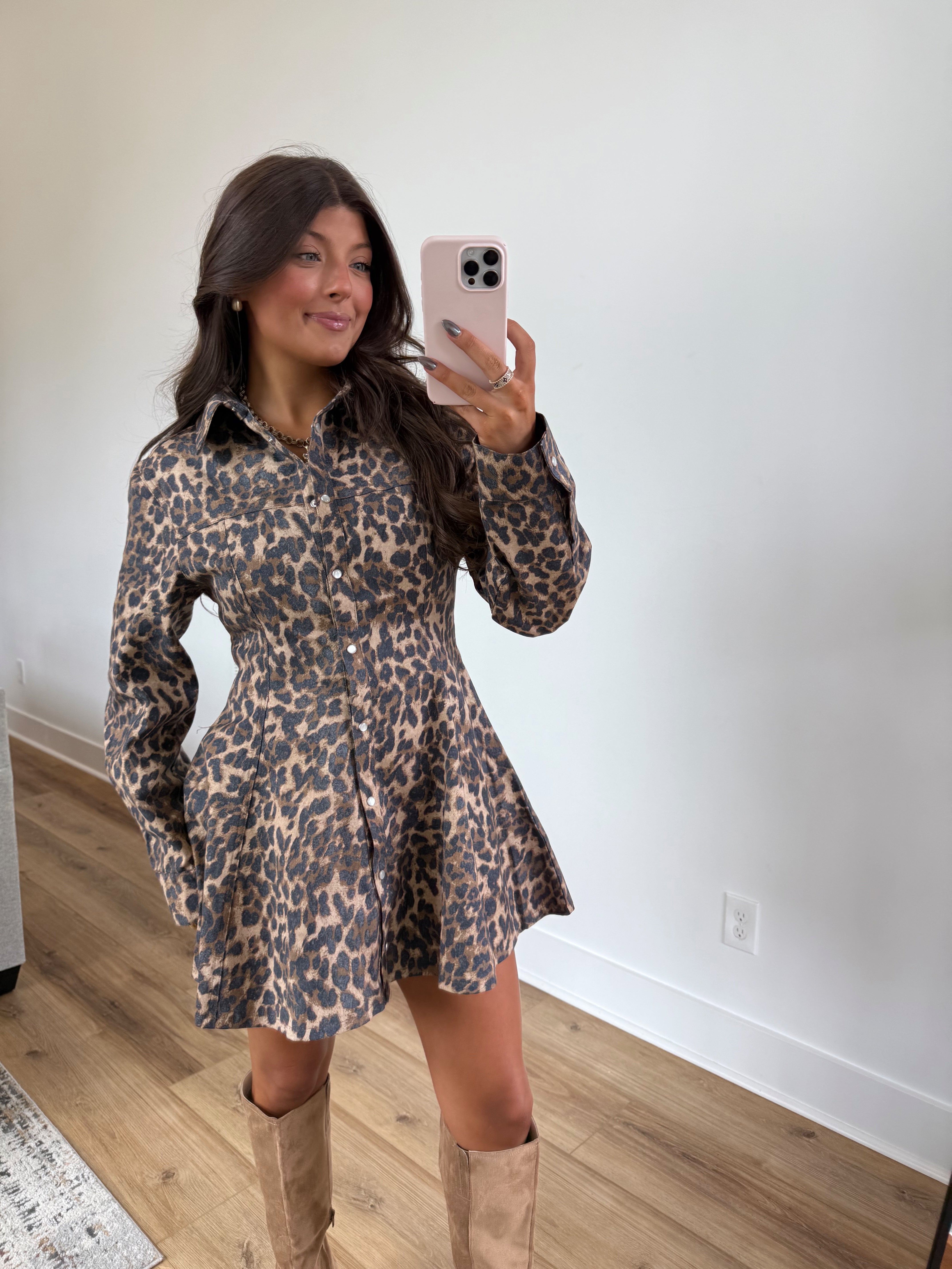 Cheetah Flare Mini Dress