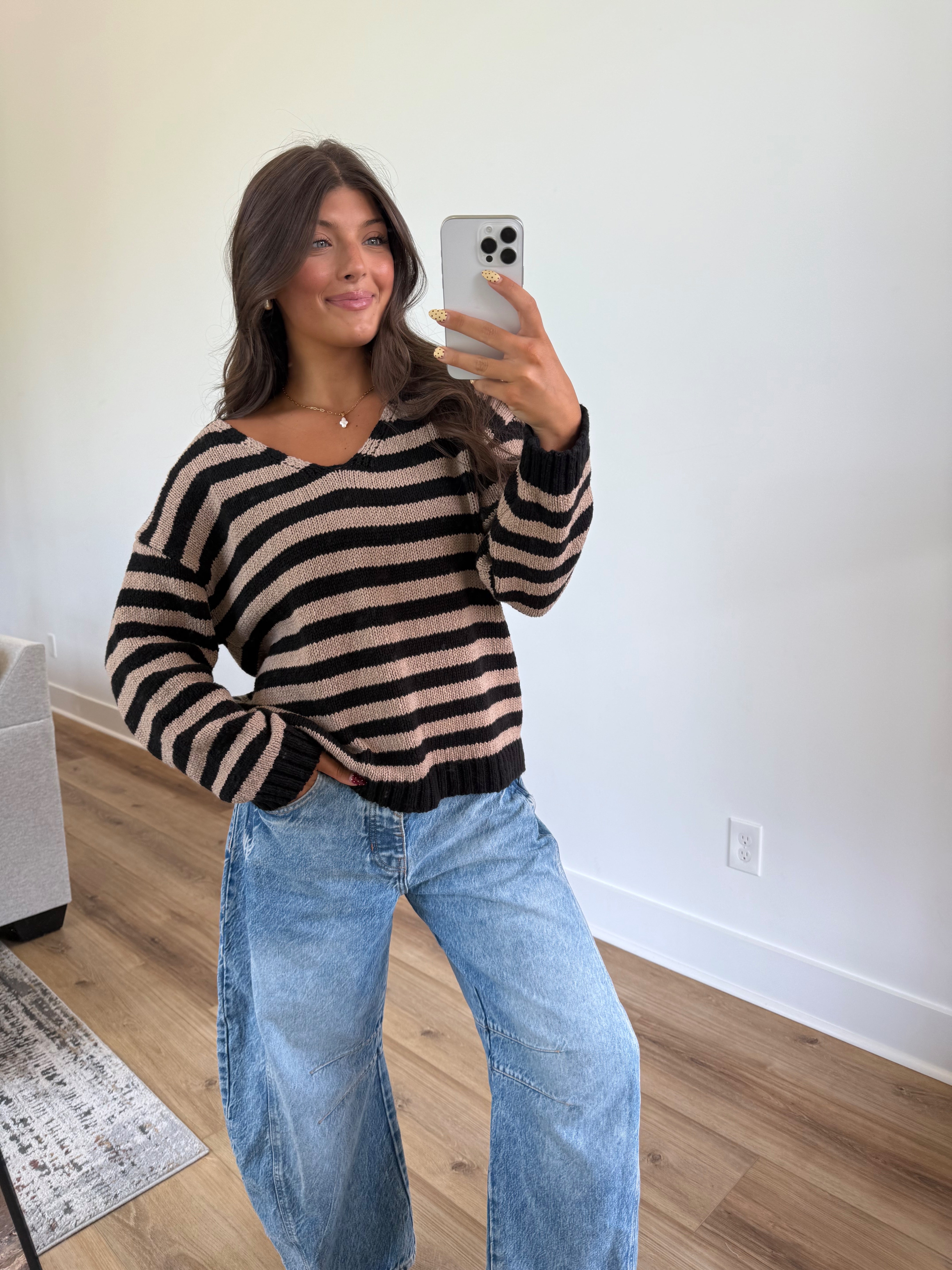 Dallas Stripe Sweater (Brown/Black)