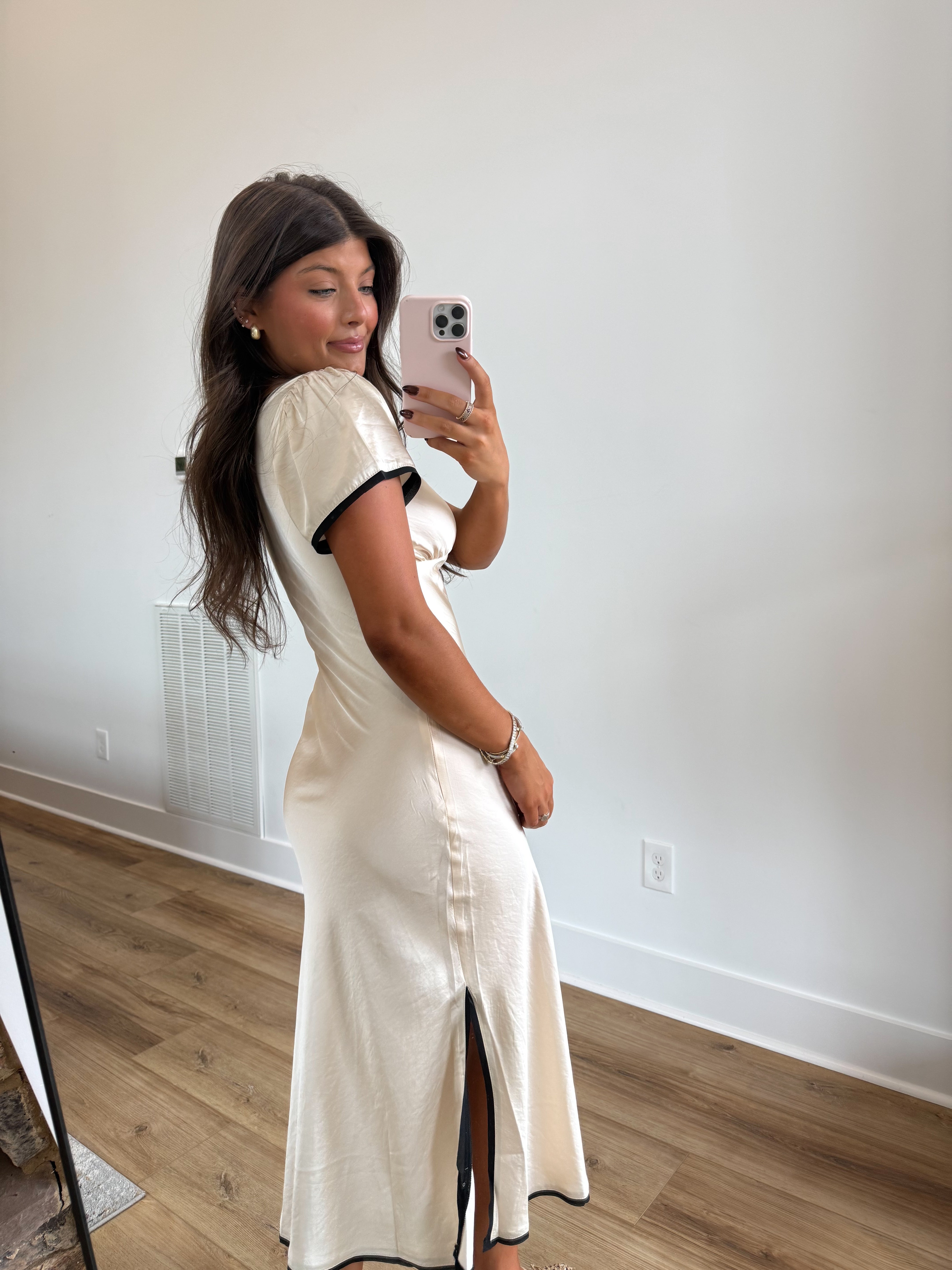 The Contrast Satin Dress