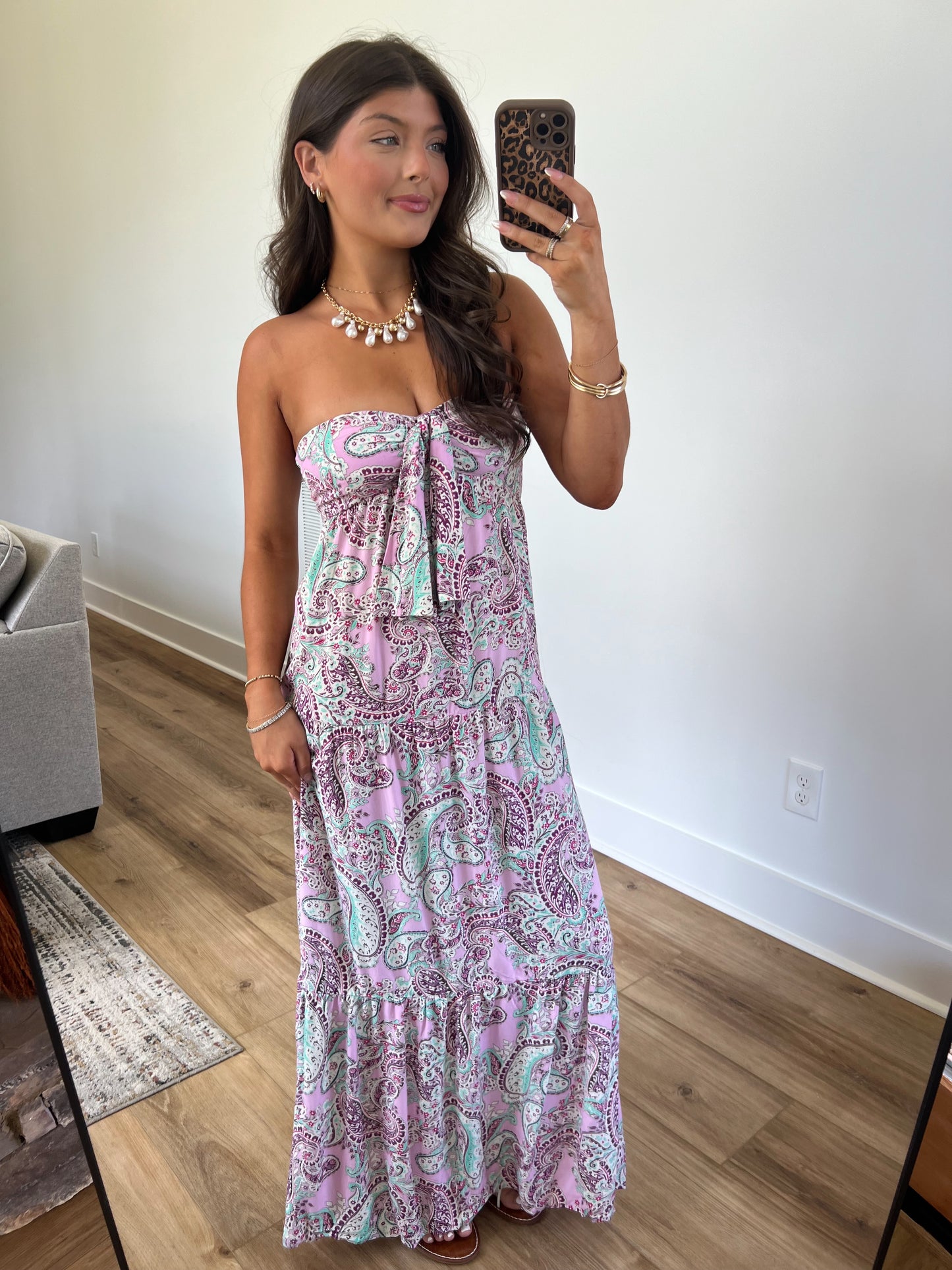 Lavender Paisley Maxi Dress
