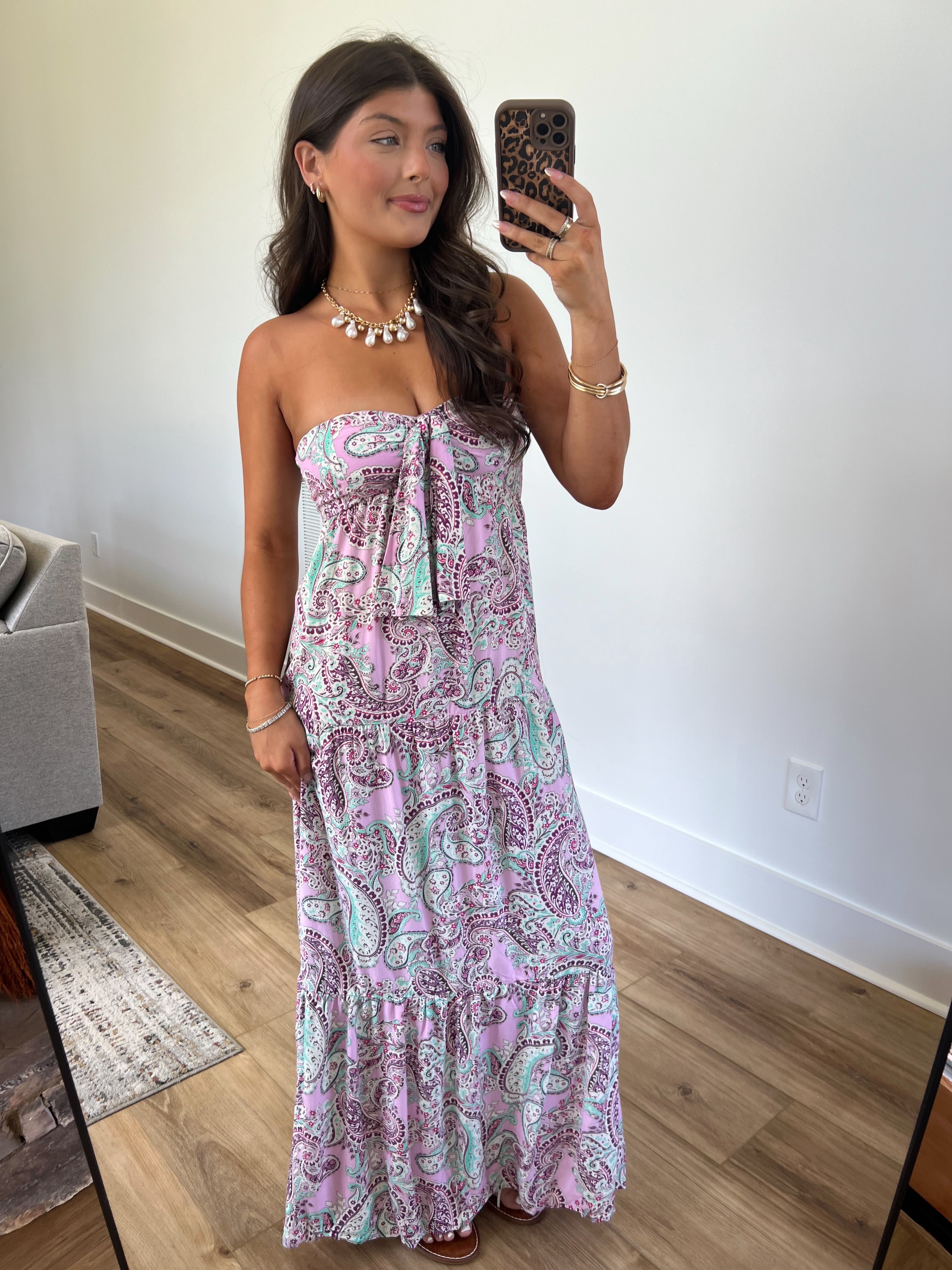 Lavender Paisley Maxi Dress