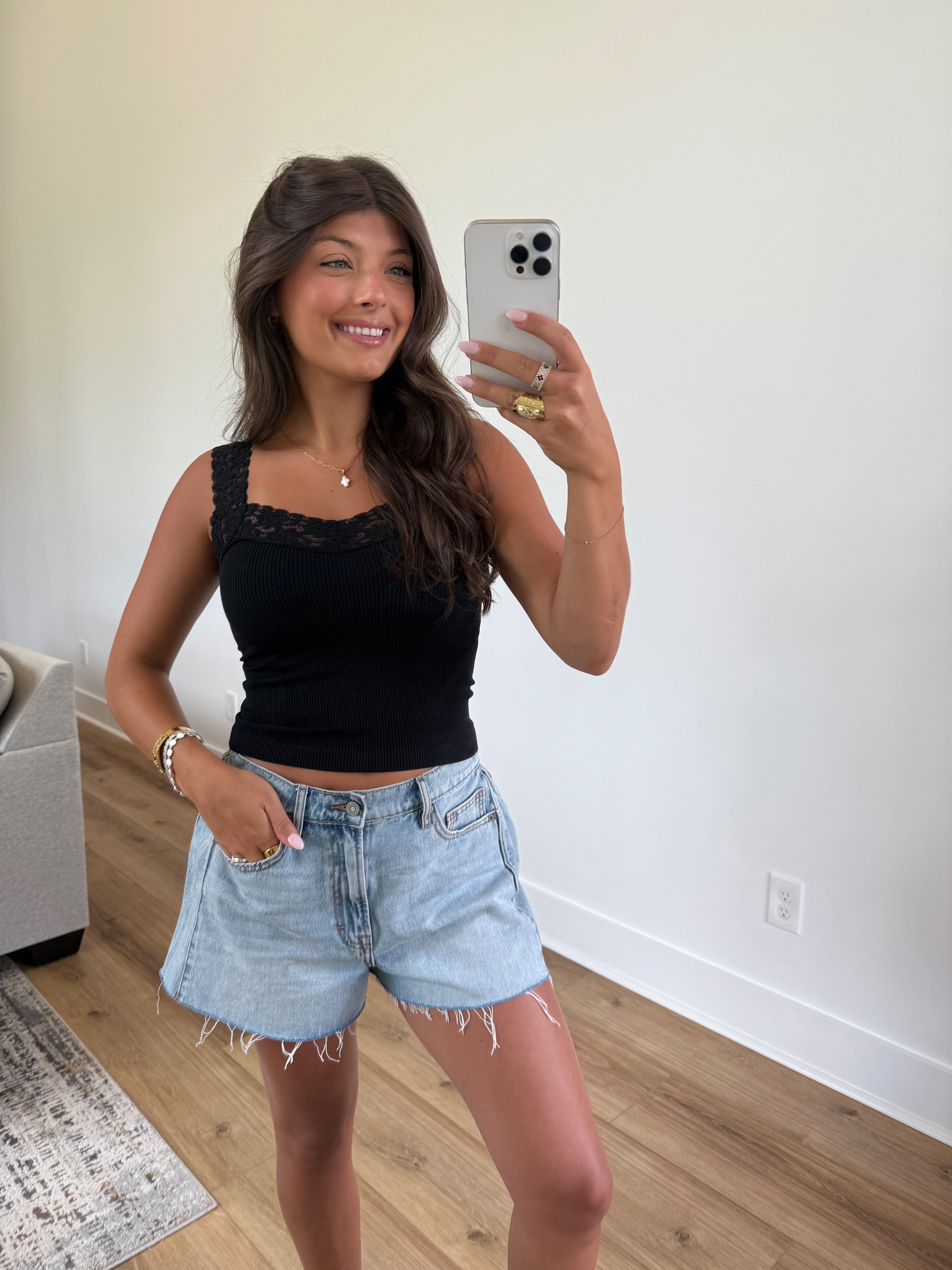 Muse Lace Tank (Black)
