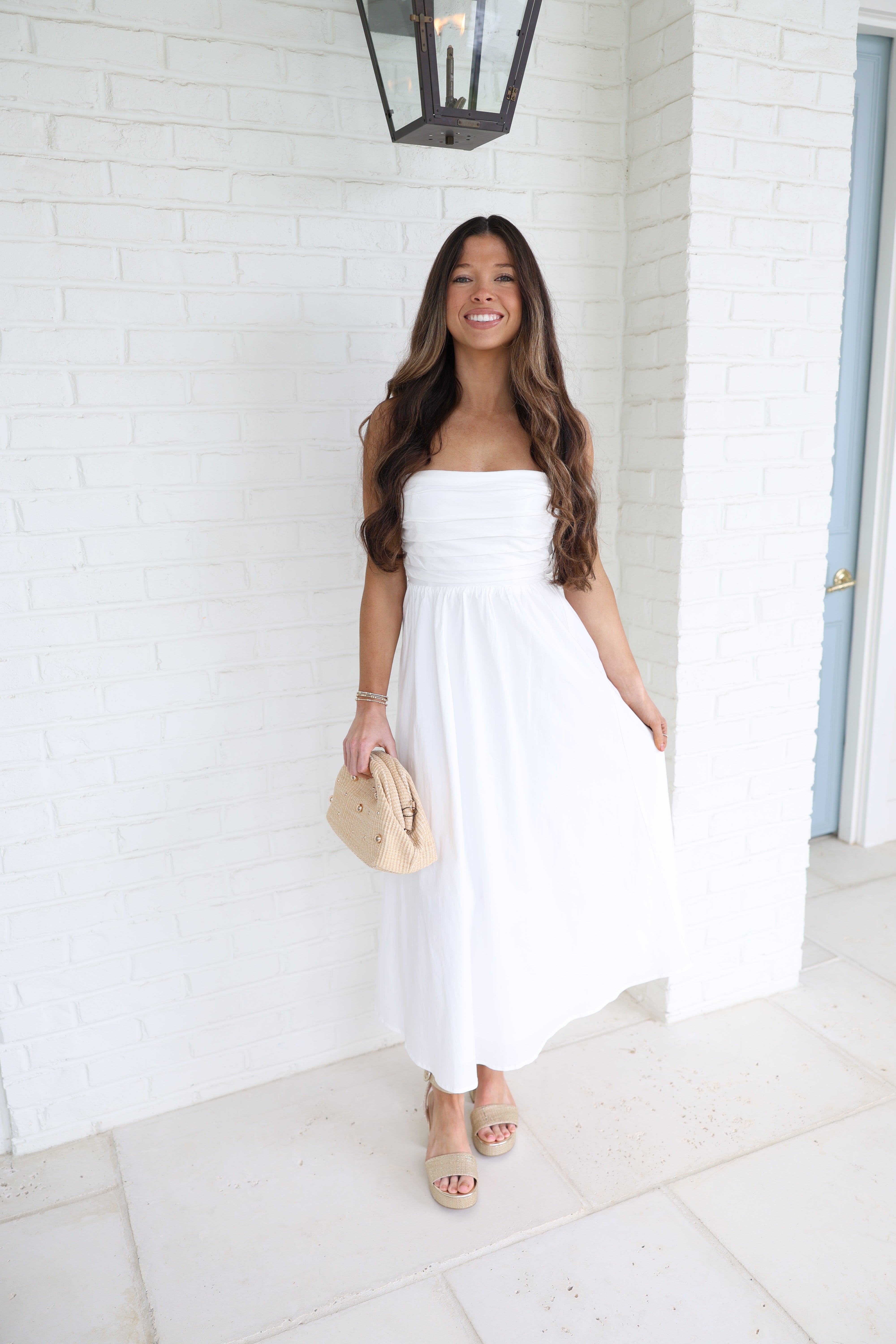 The Nantucket Strapless Dress (White)