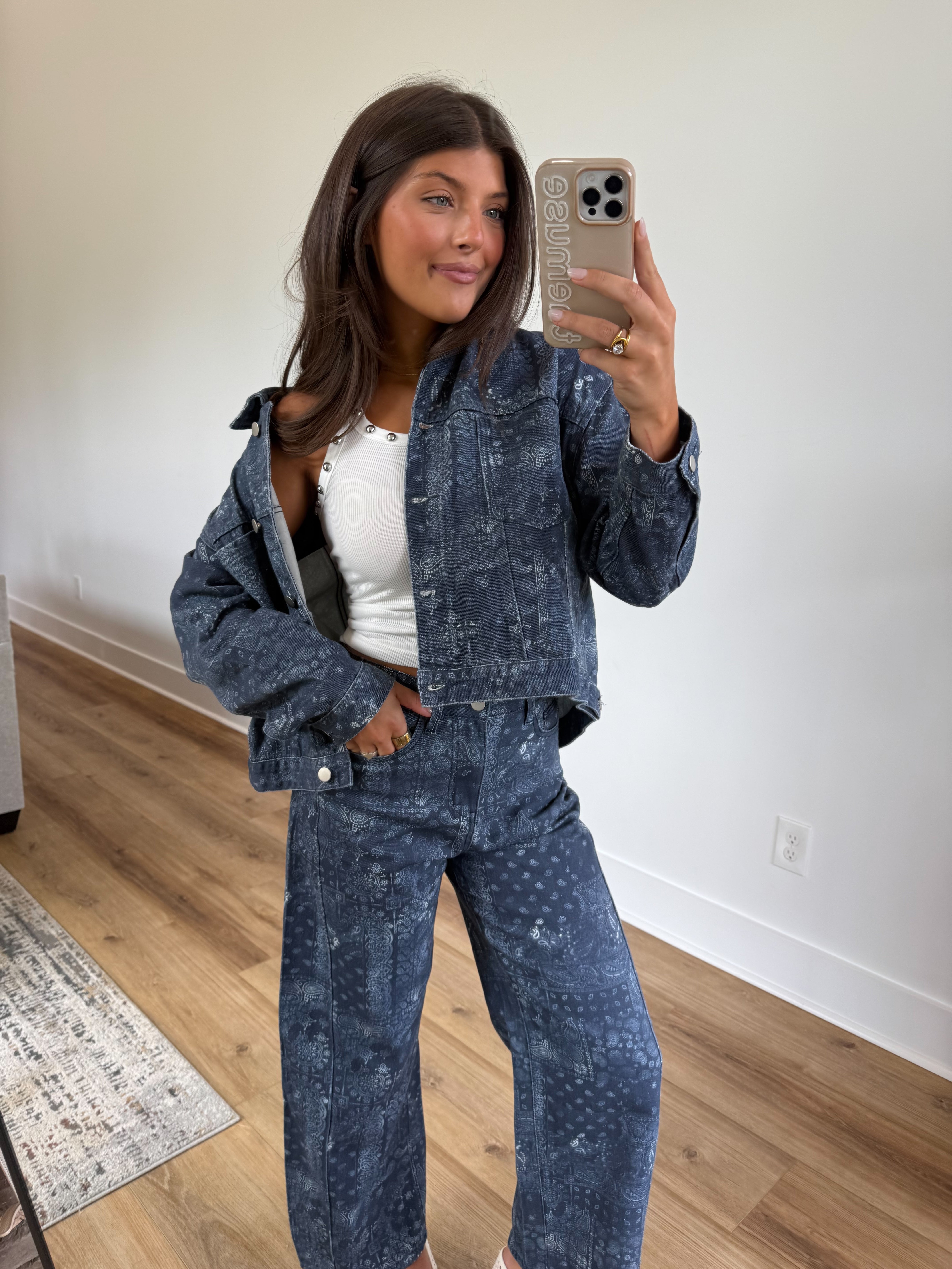 Paisley Denim Jacket (Blue) – Shop The Muse