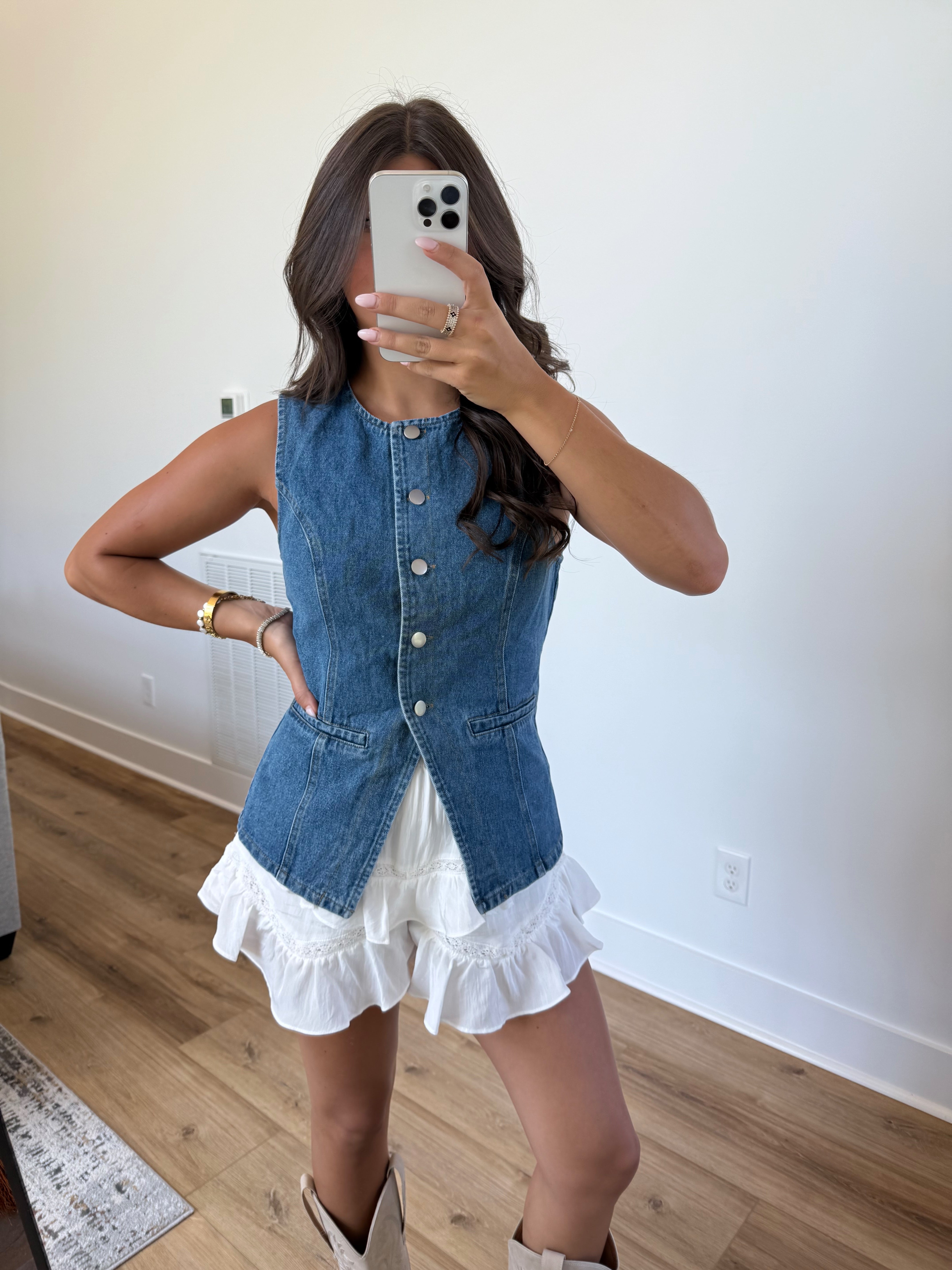 White Ruffle Lace Shorts