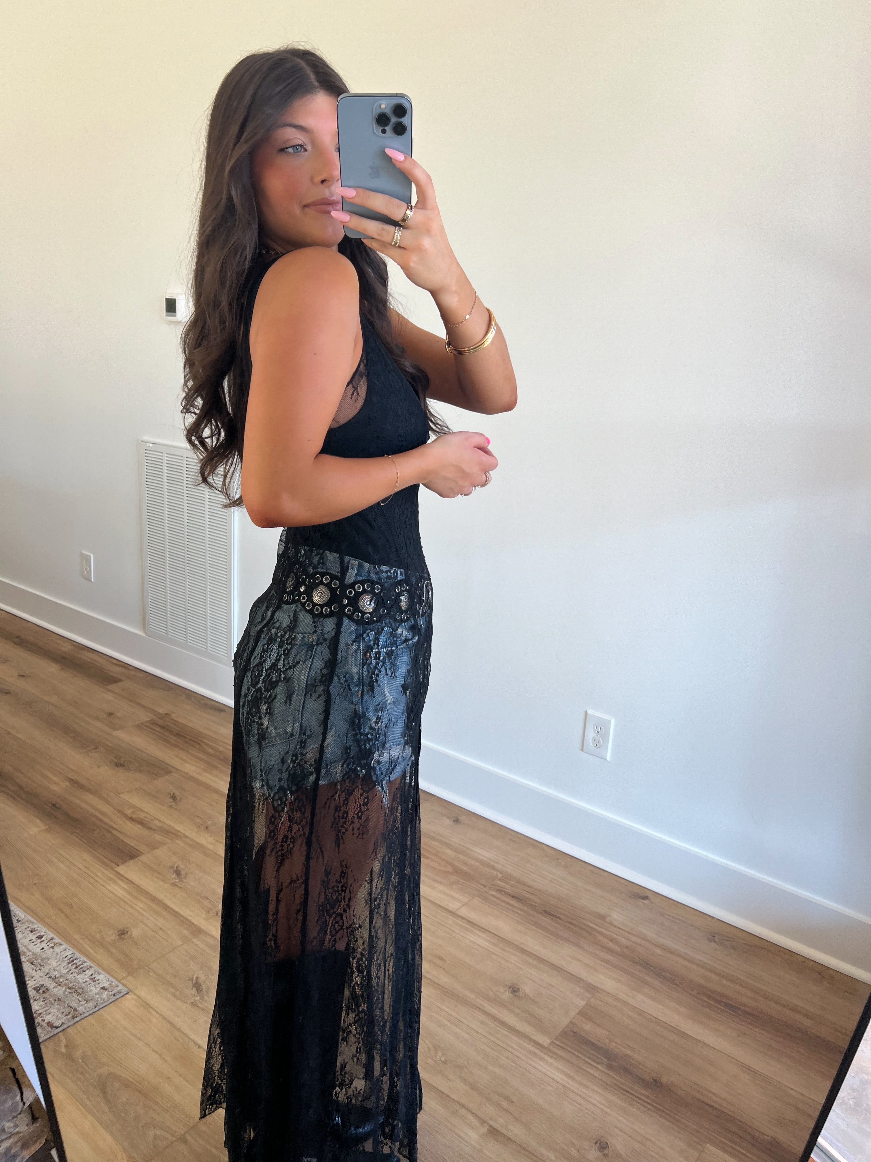 Sheer Black Lace Top (Restock)