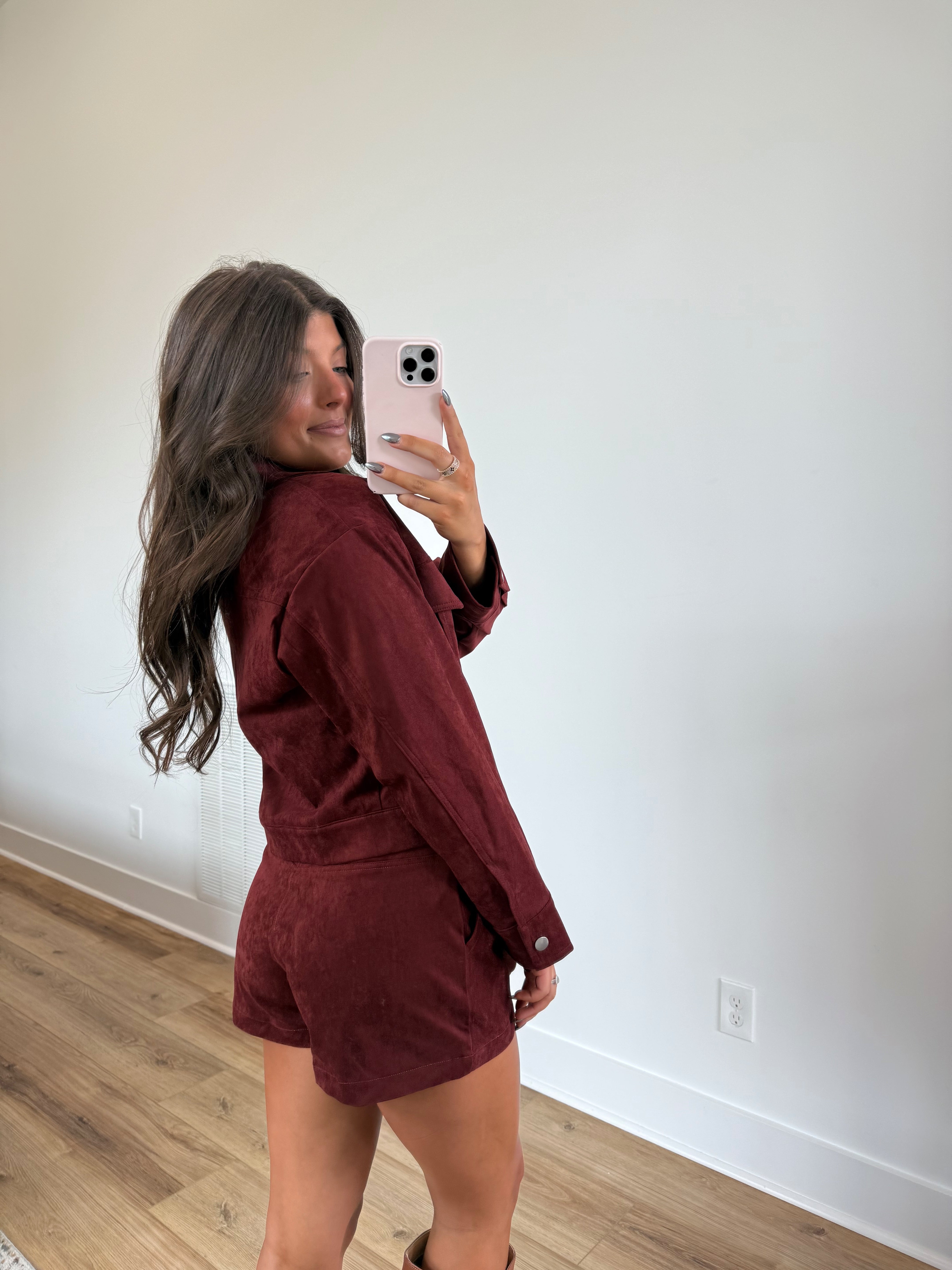 Burgundy Suede Set