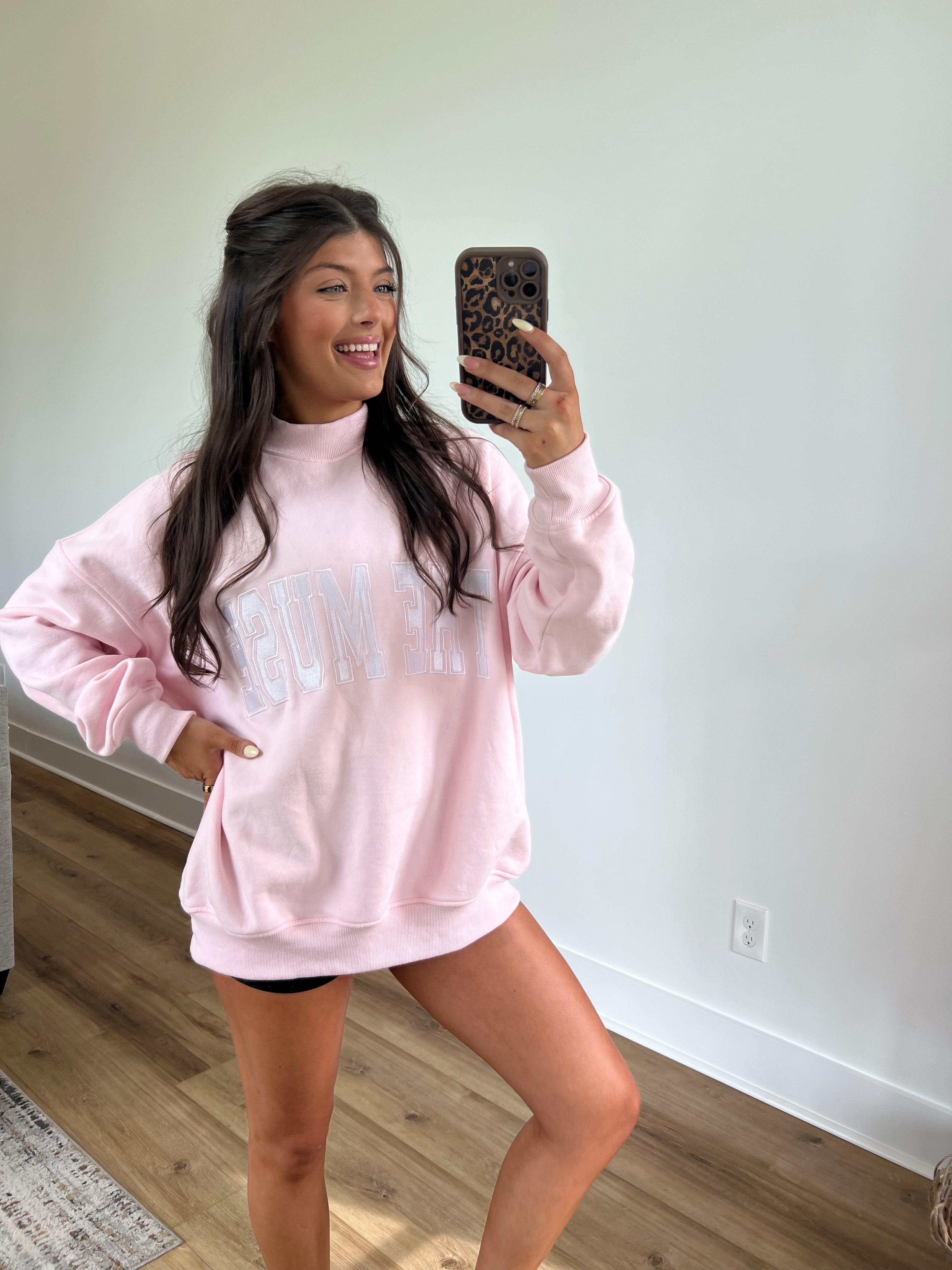 The Muse Varsity Mockneck (Ballet Pink)