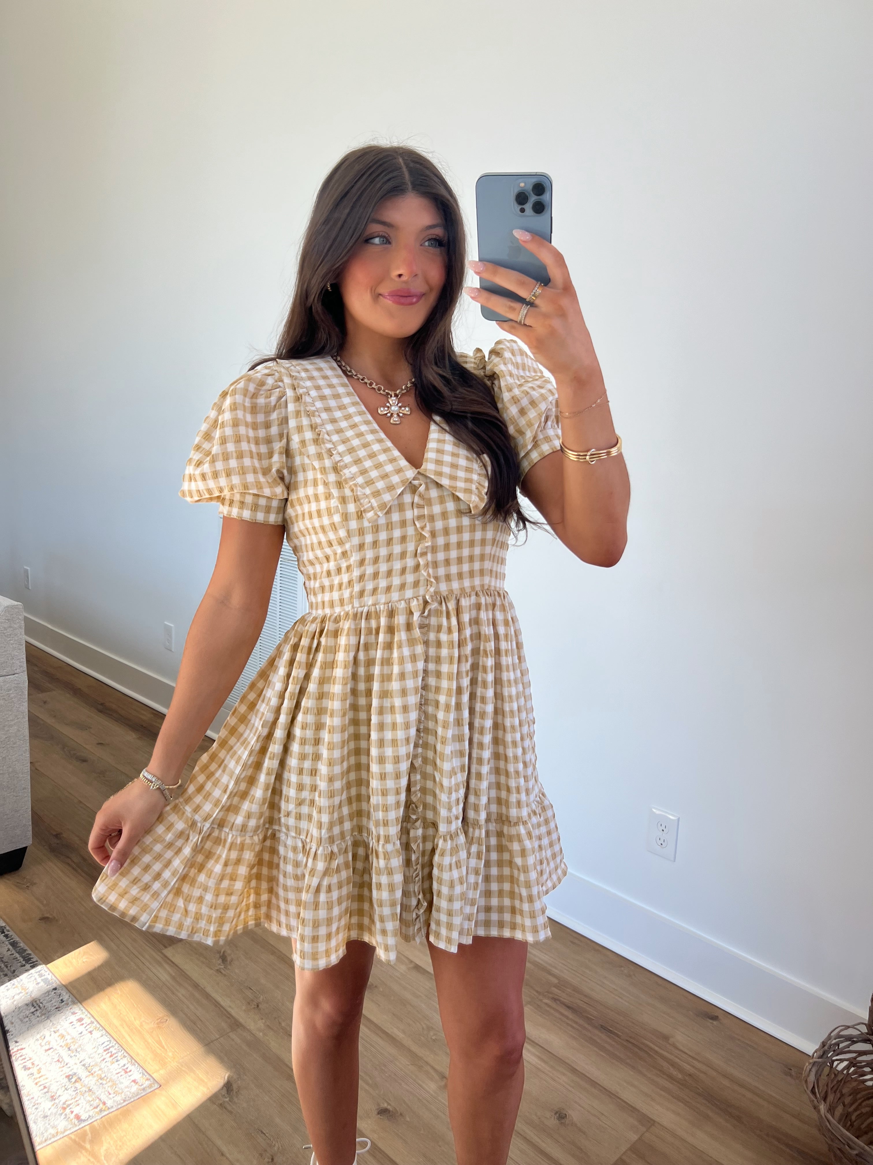 (Beige) Conversation Hearts Mini Dress