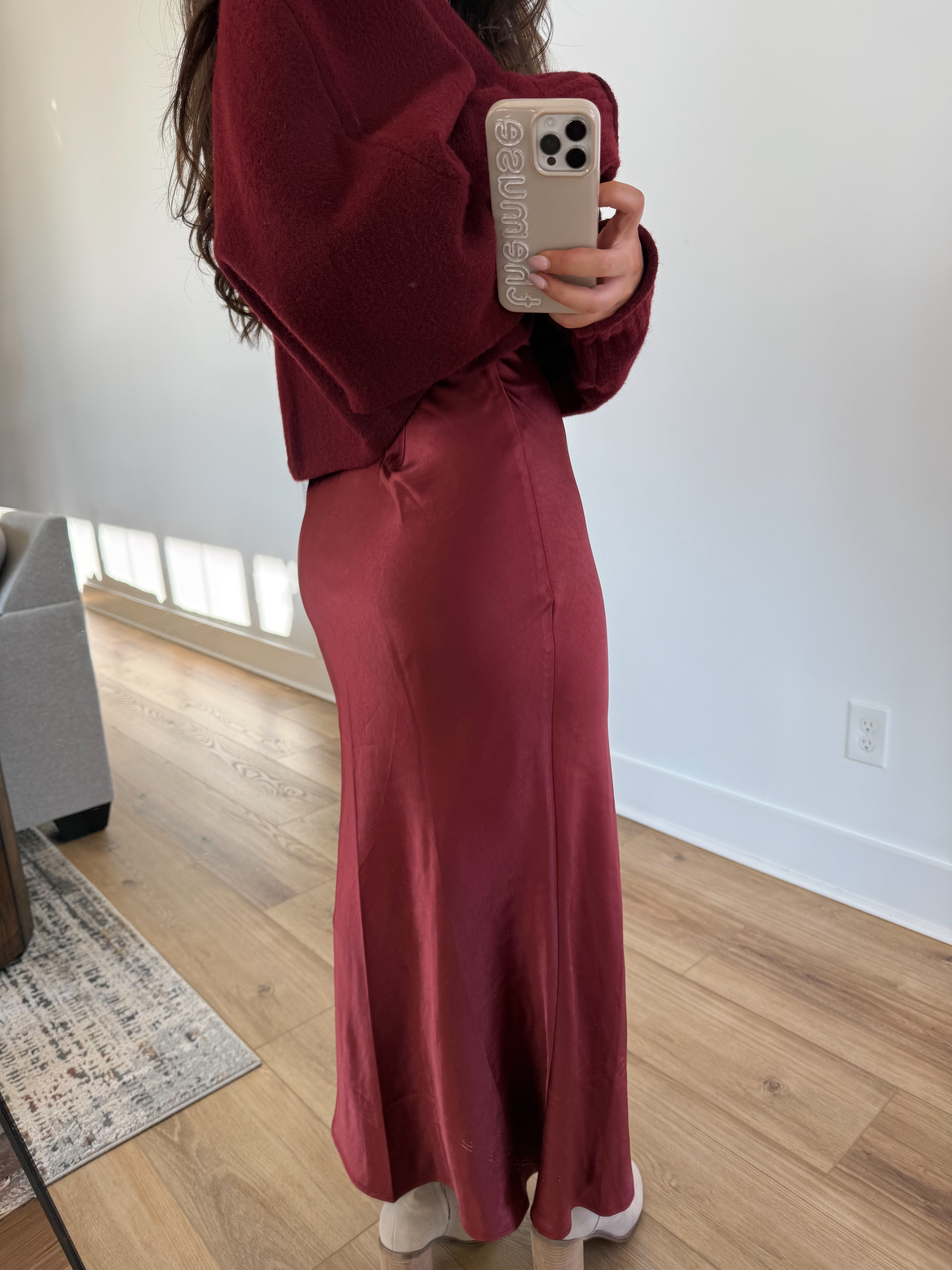 The Satin Ruby Skirt