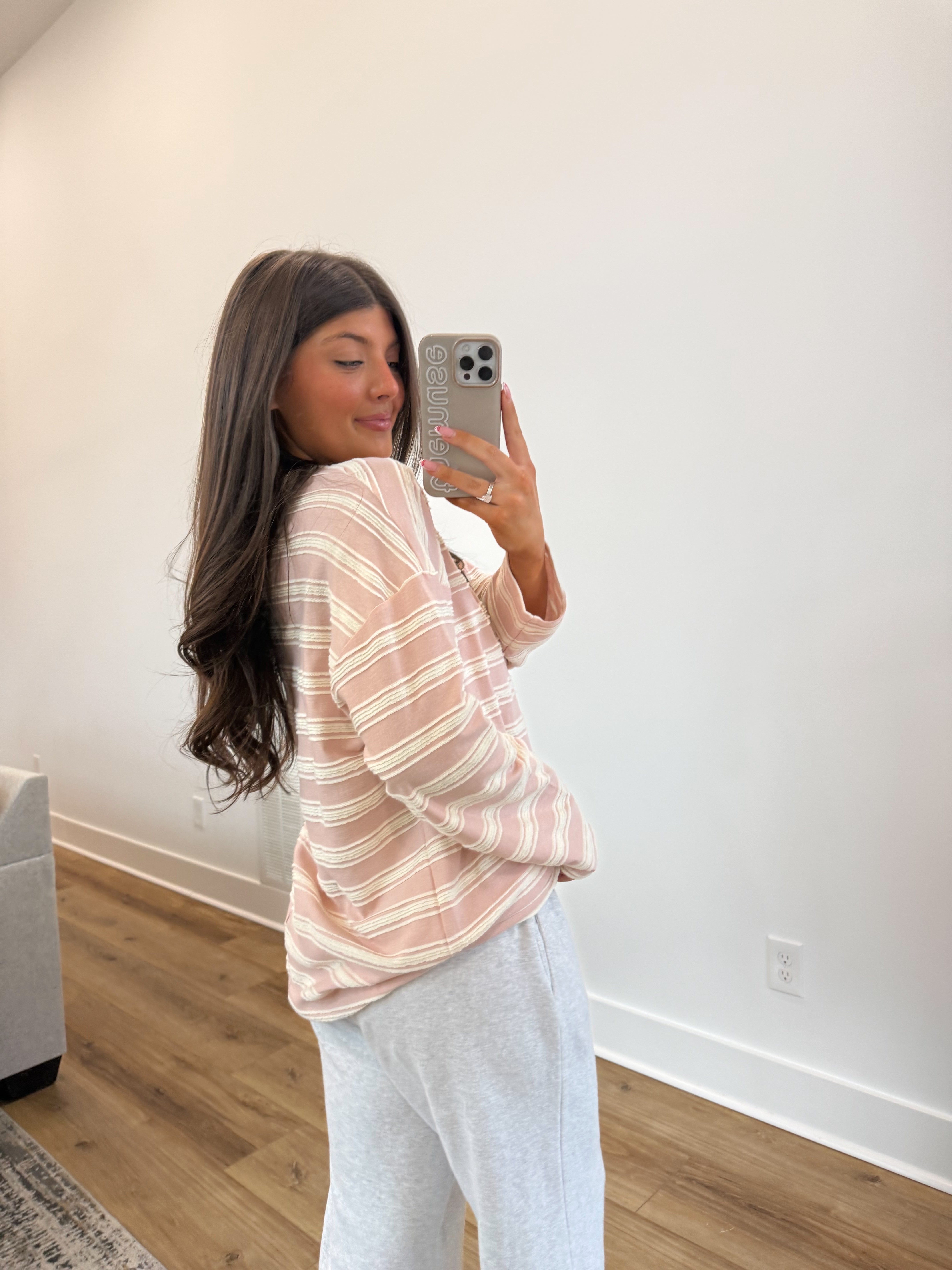 Frosted Stripe Top (Pink)
