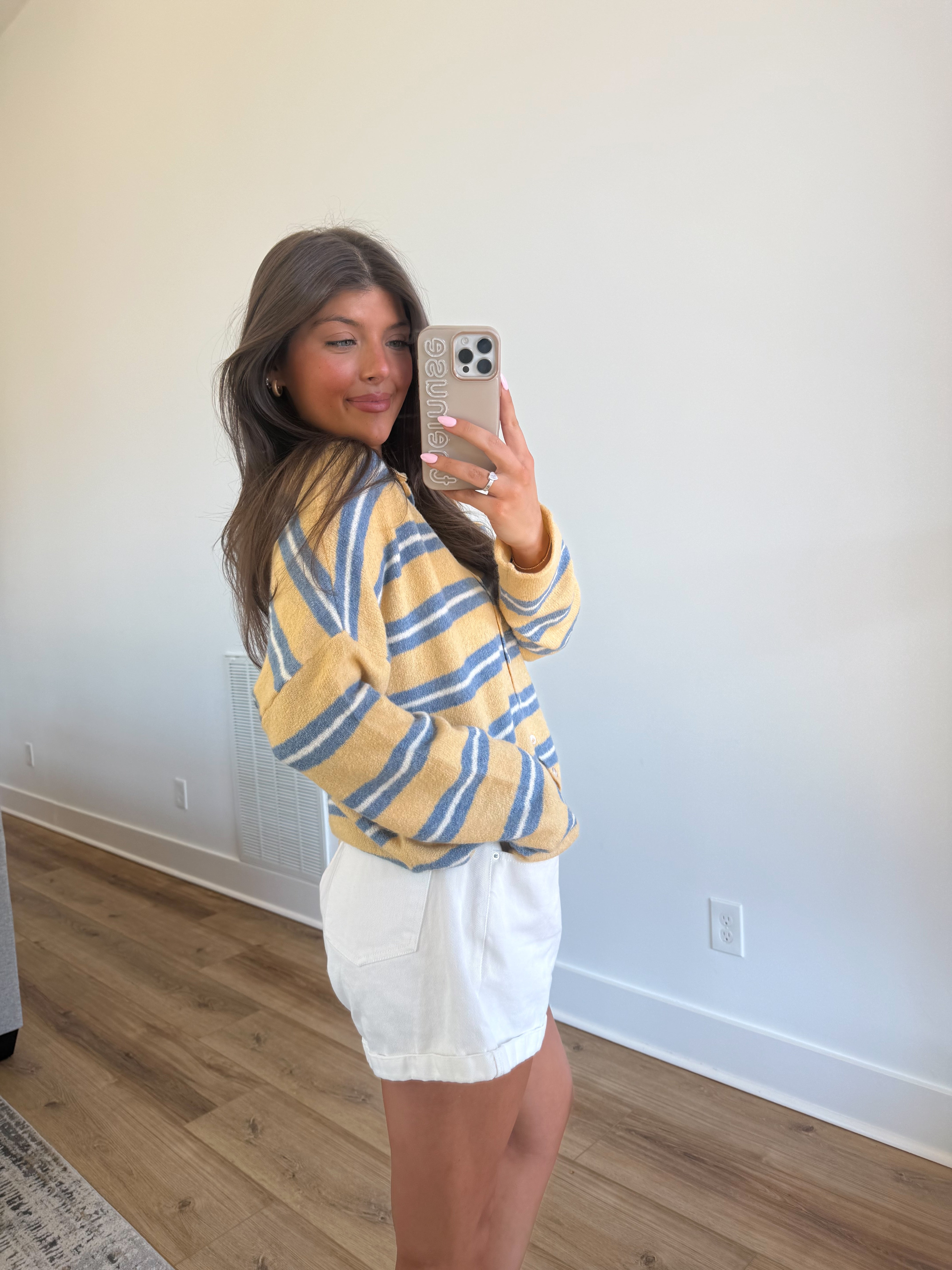 The Stripe Cardigan (Yellow/Blue/Cream)