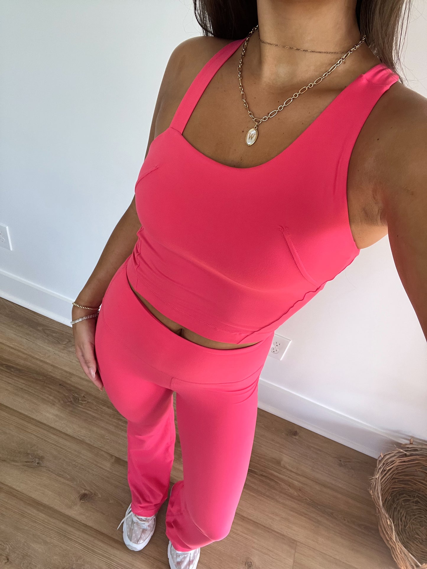 Flamingo Pink Flare Leggings Set