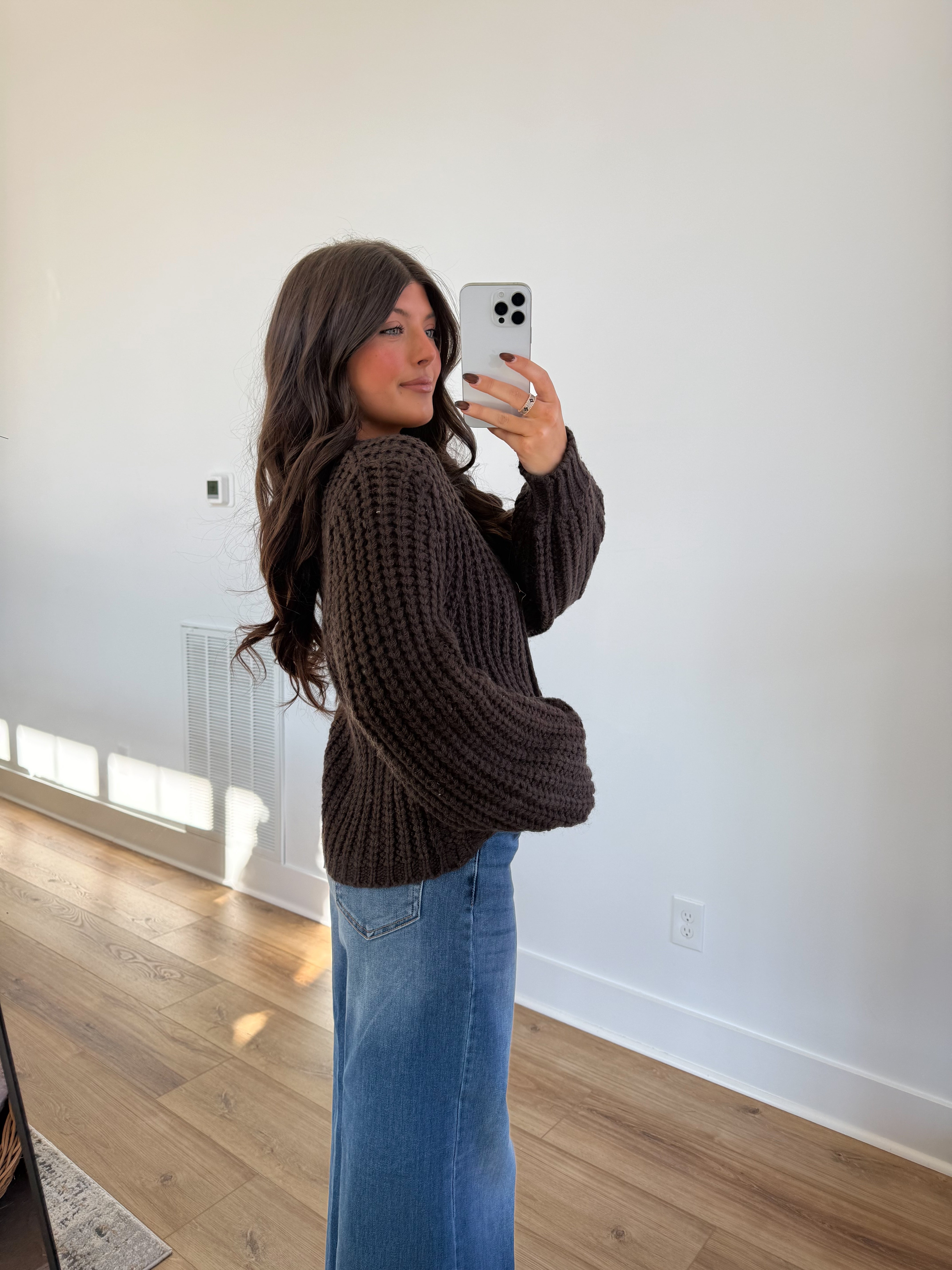 The Golden Button Cardigan (Brown)