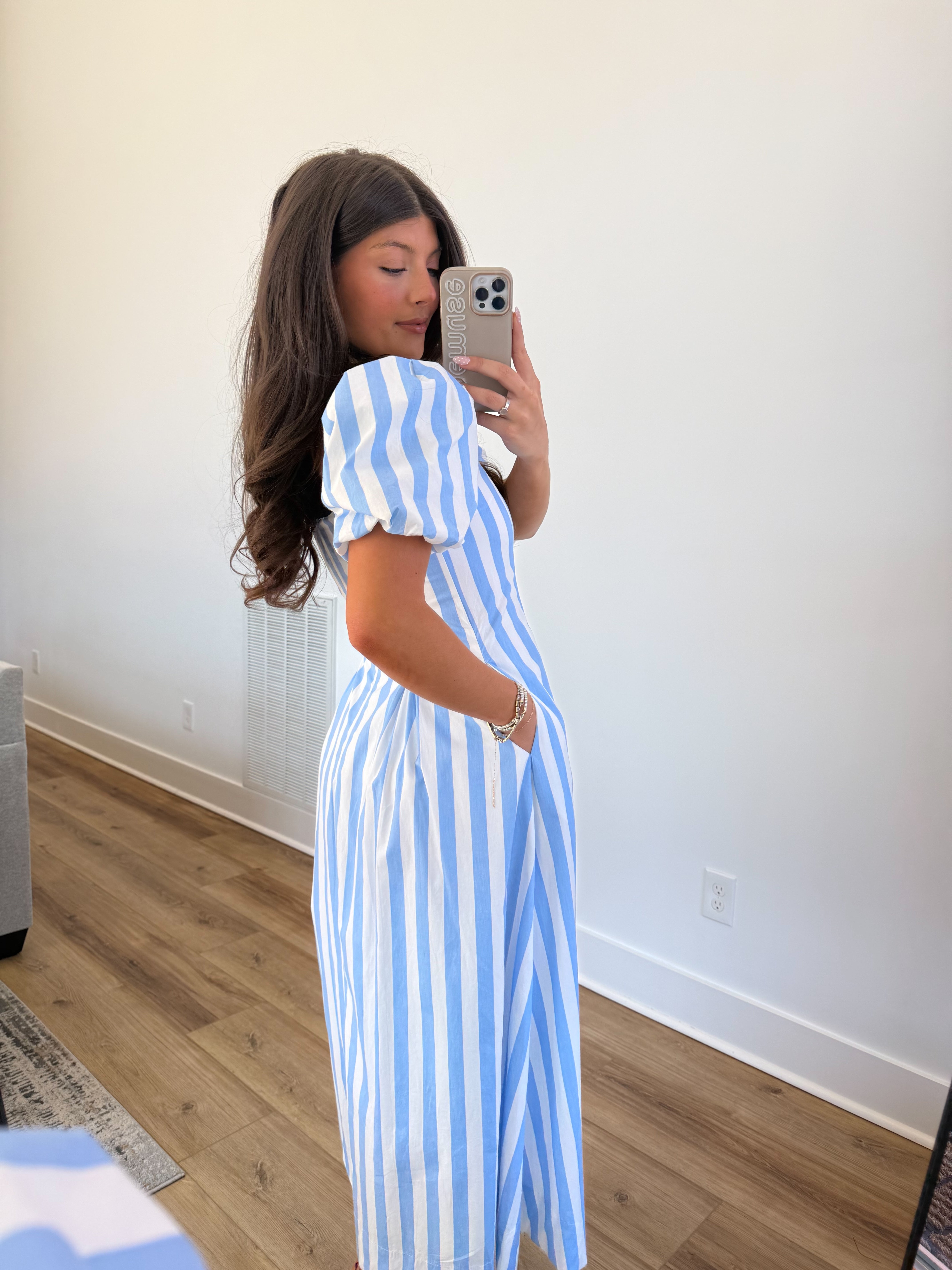 The Carolina Stripe Midi (Blue/Navy)