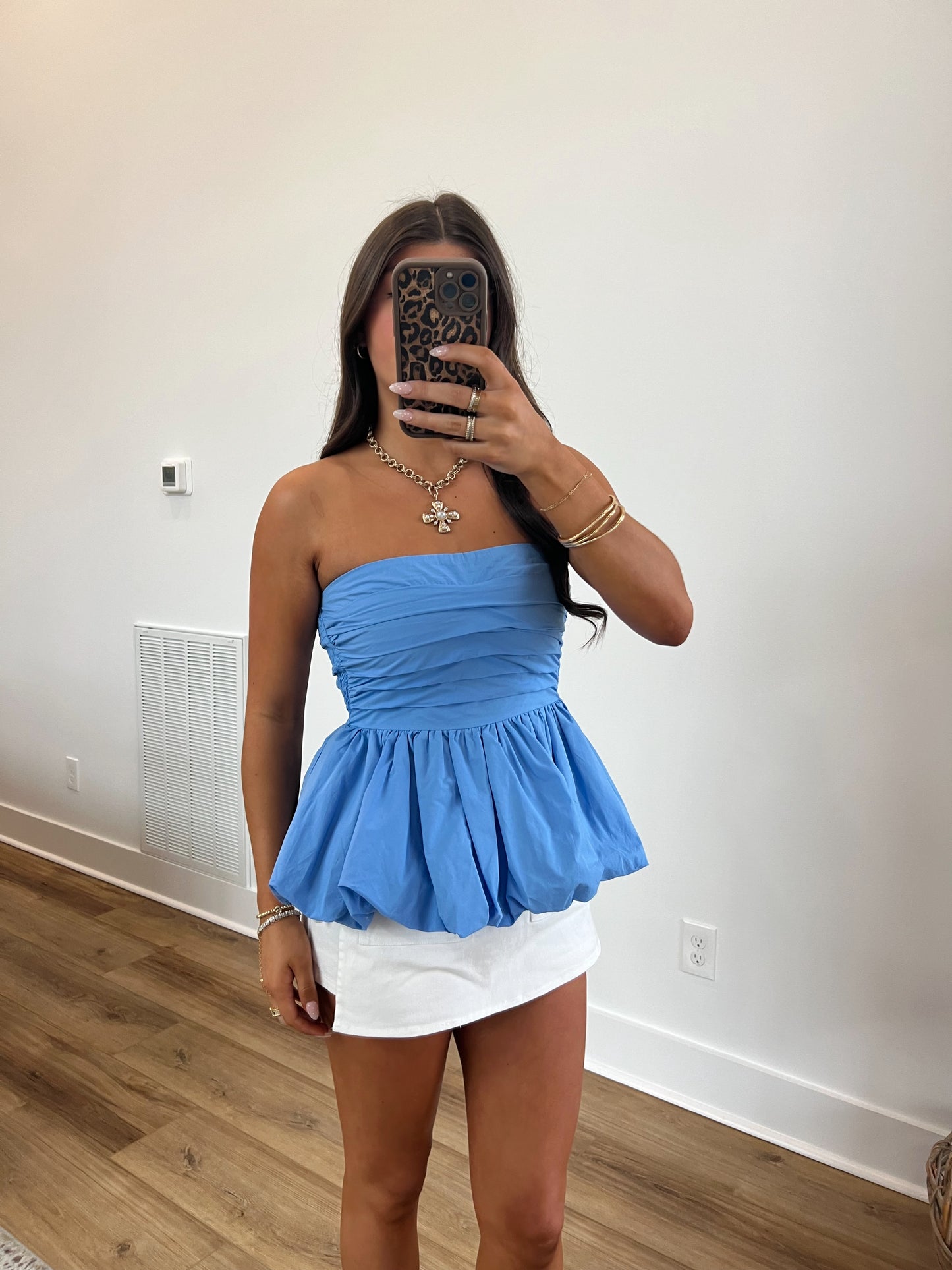 Baby Blue Peplum Blouse