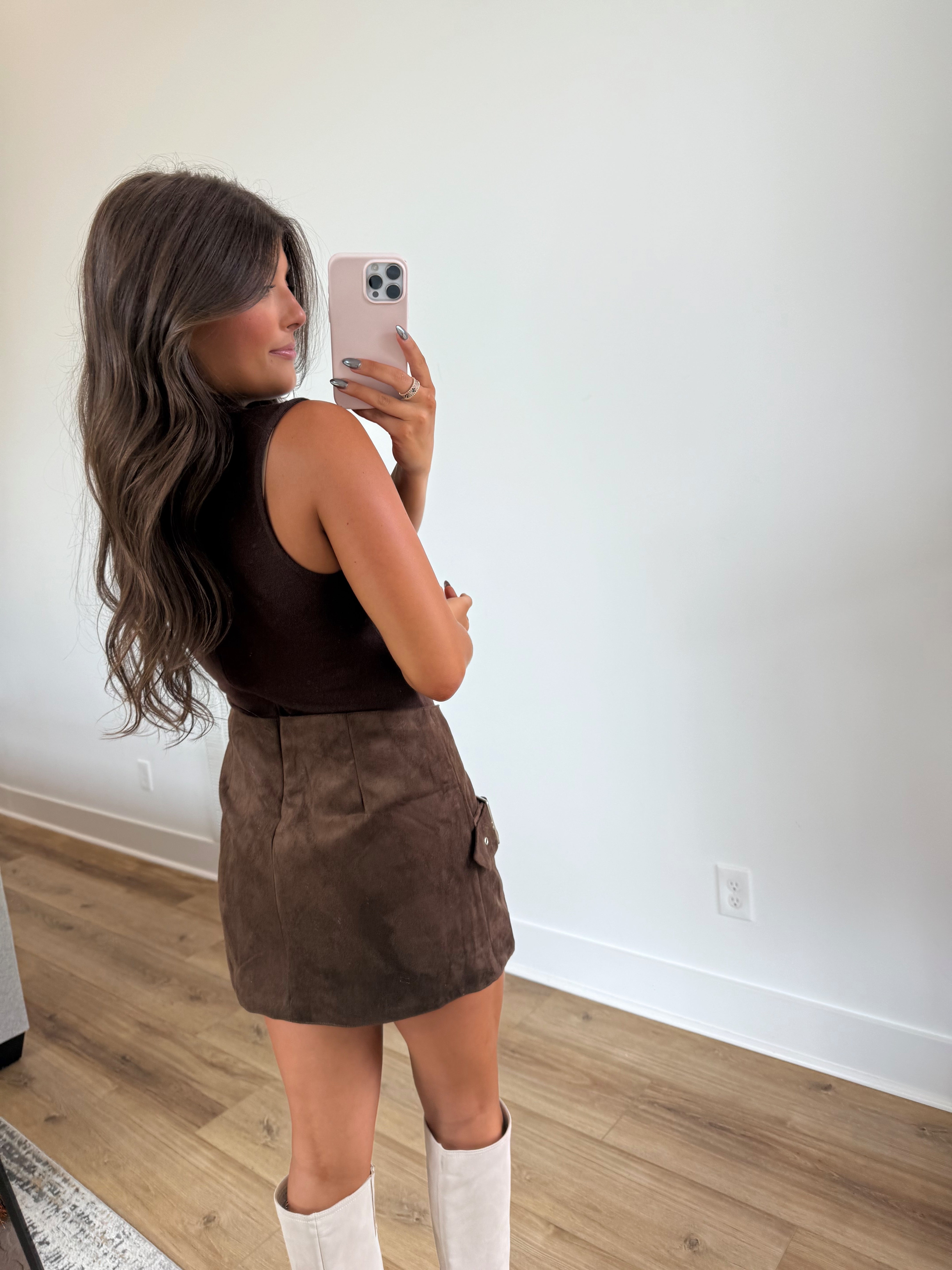 Brown Belted Wrap Romper