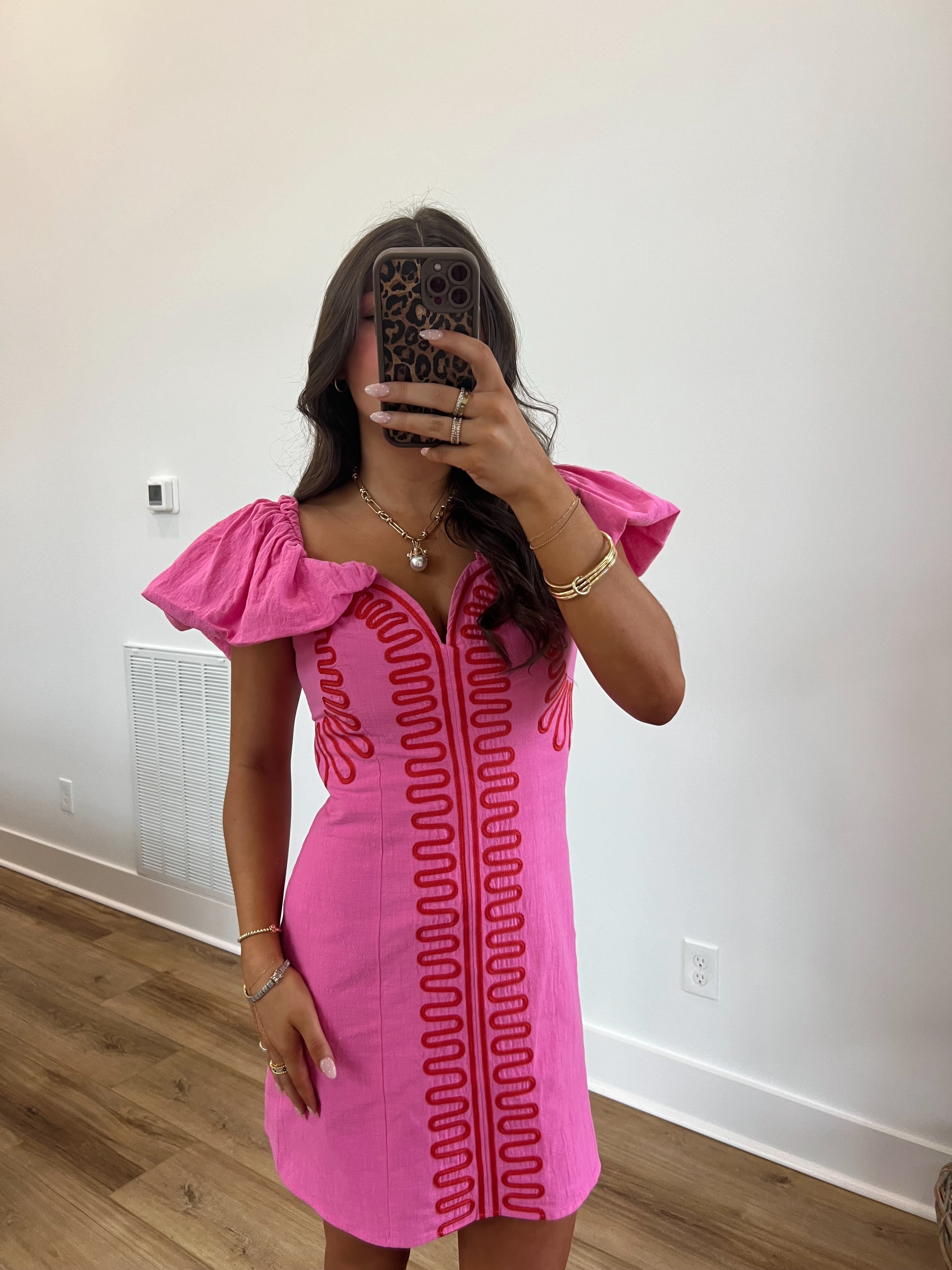 (Pink) Tropical Time Mini Dress