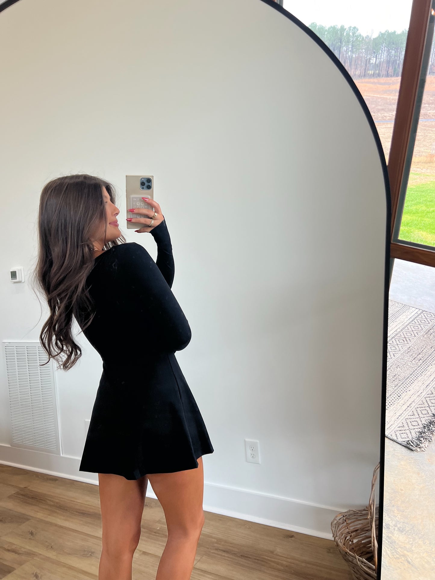 Black Scoop Neck Athletic Dress