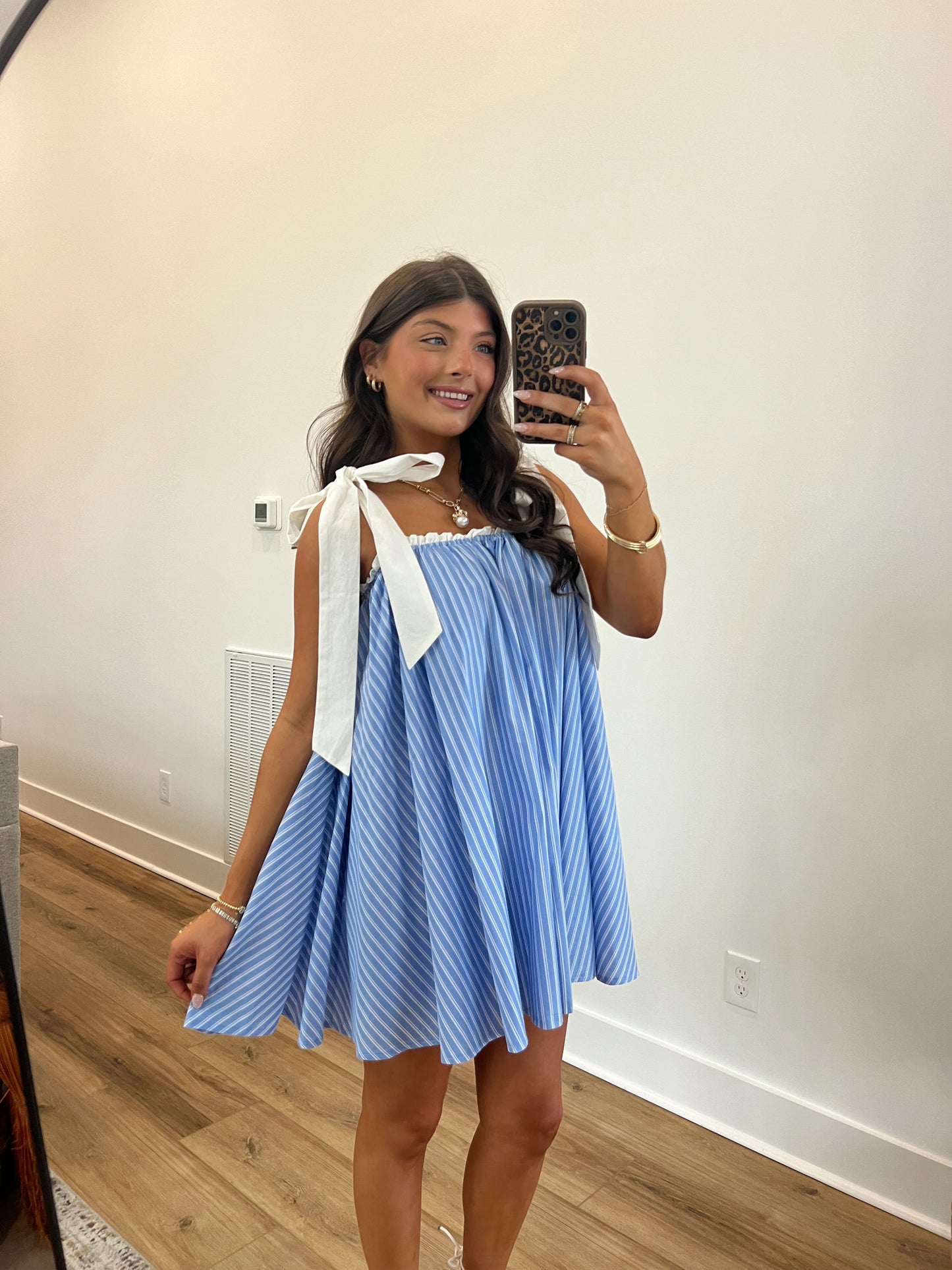 Blue Babydoll Mini Dress