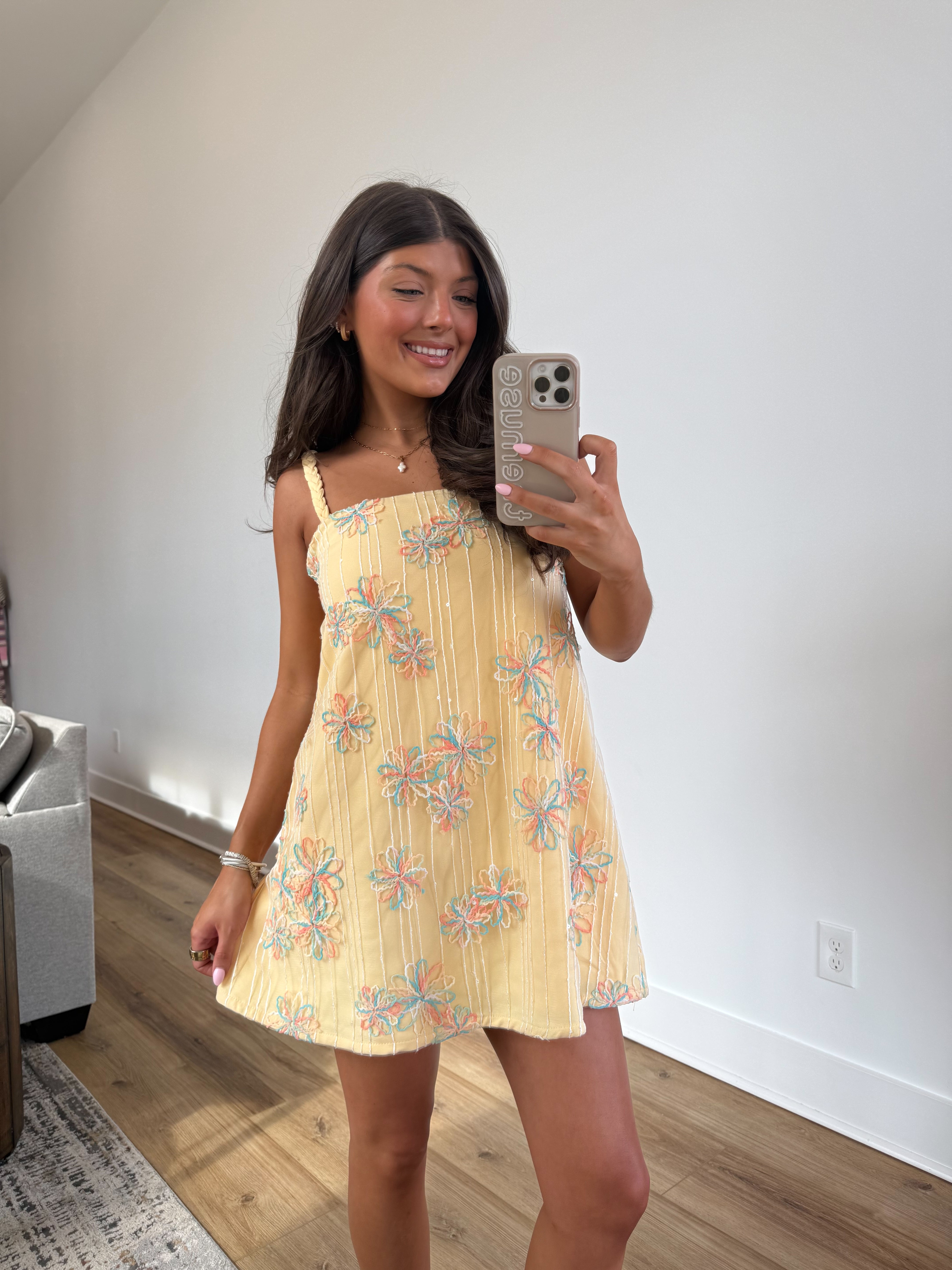 Spring Fling Babydoll Dress (Yellow)(Restock)