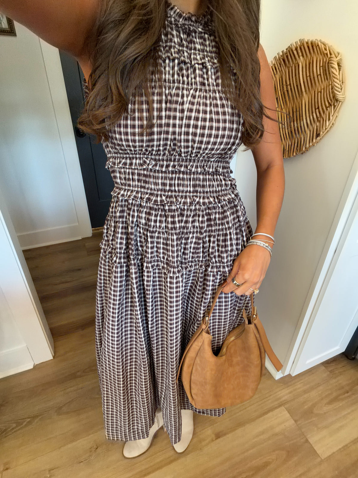 Brown Sugar Plaid Maxi Dress