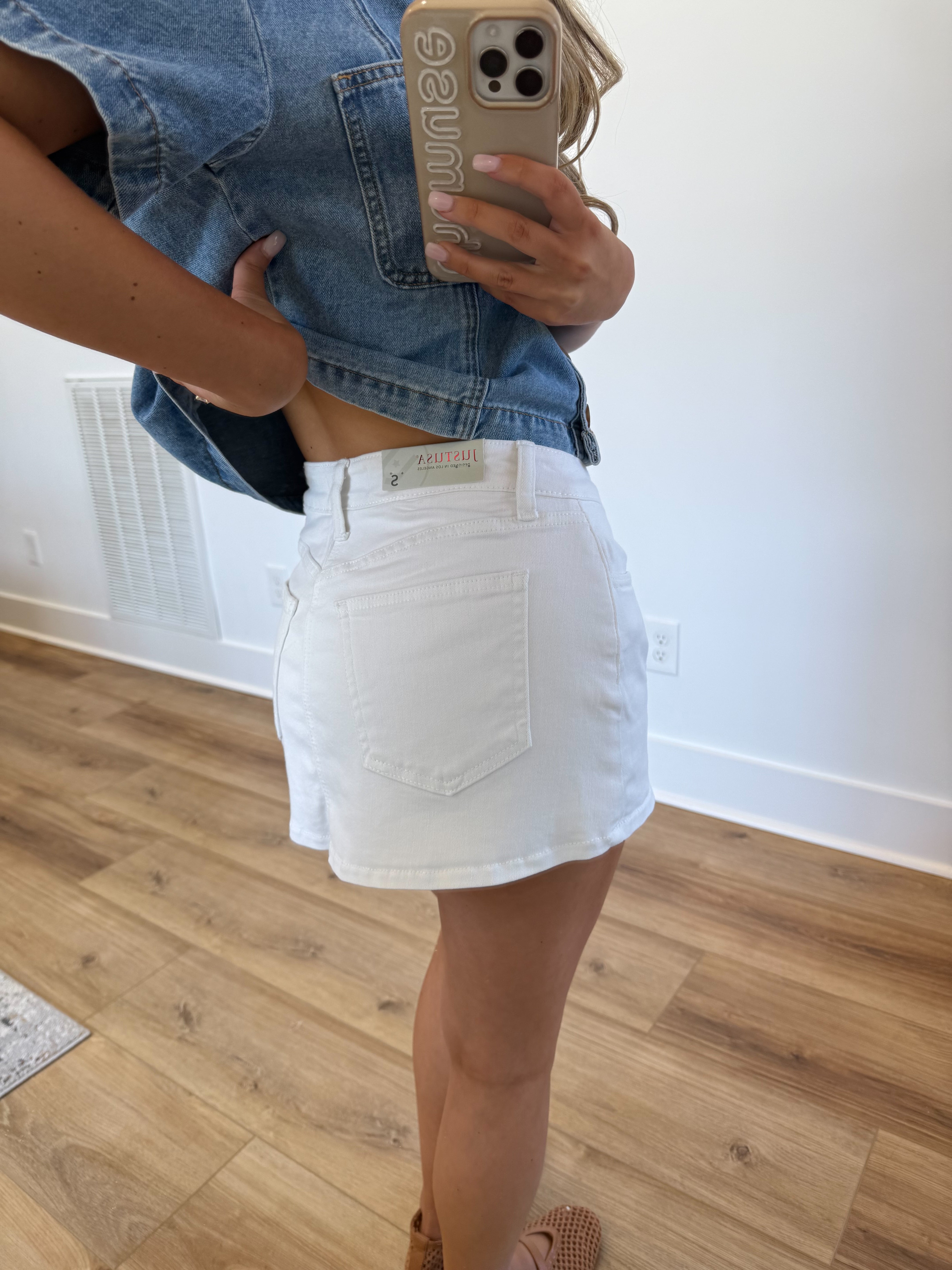 White Denim Skort