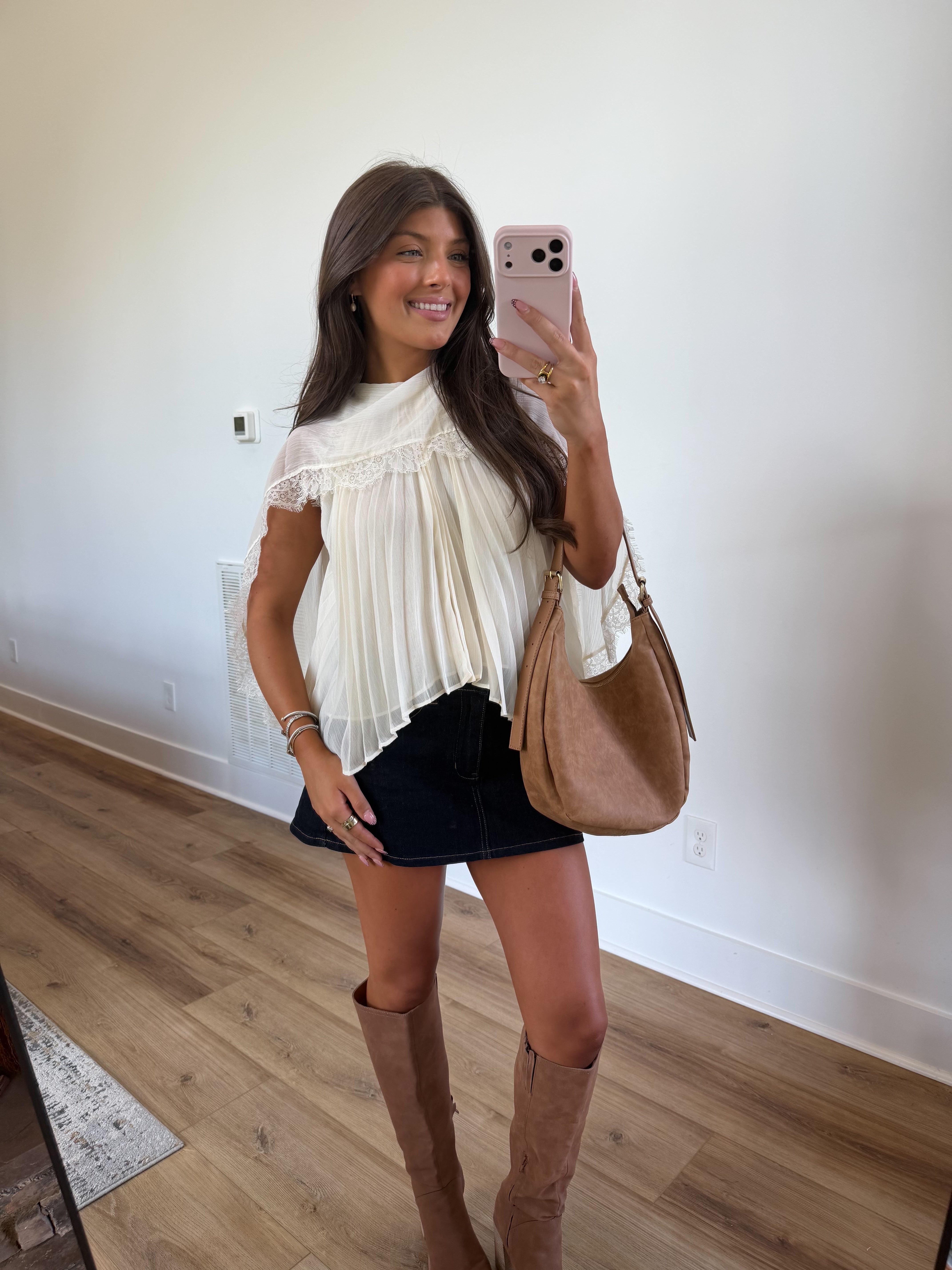 Ivory Pleat Blouse