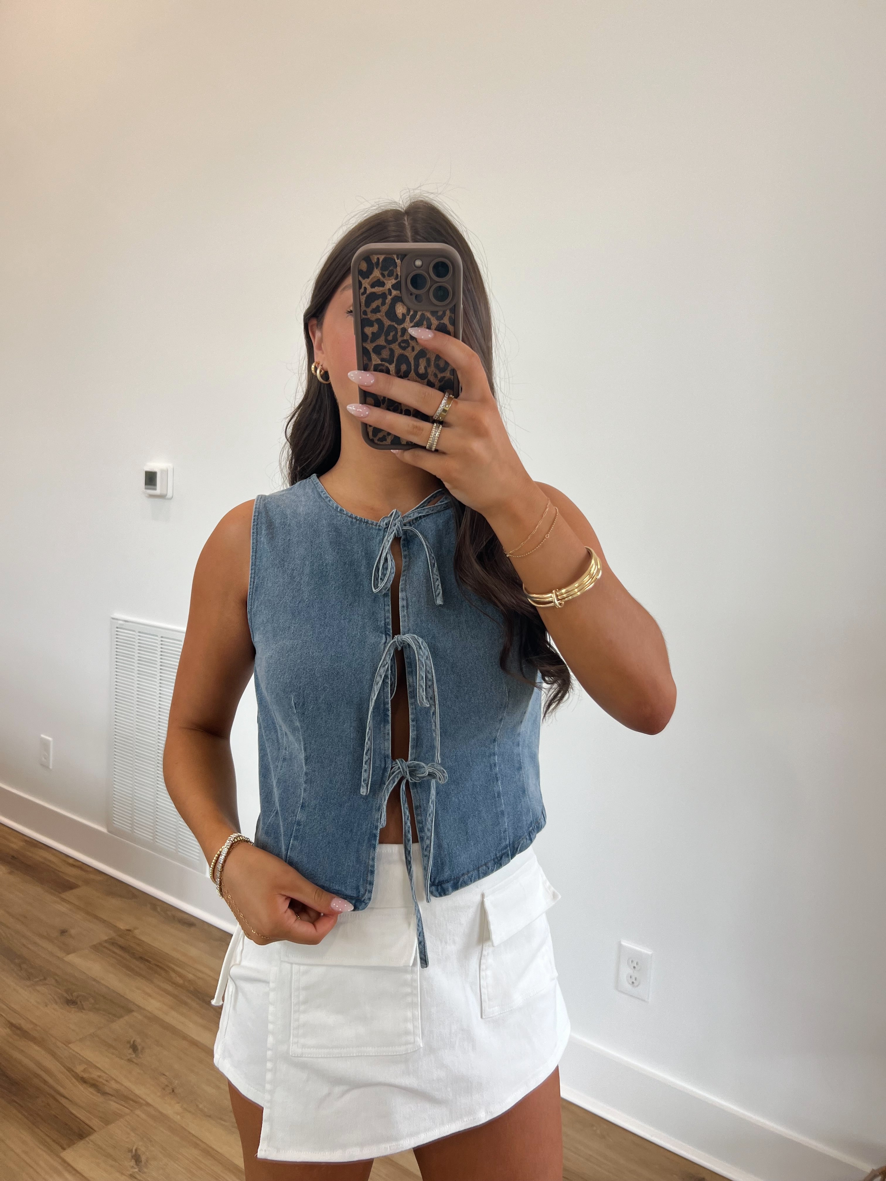 Dallas Denim Tie Vest (Denim)