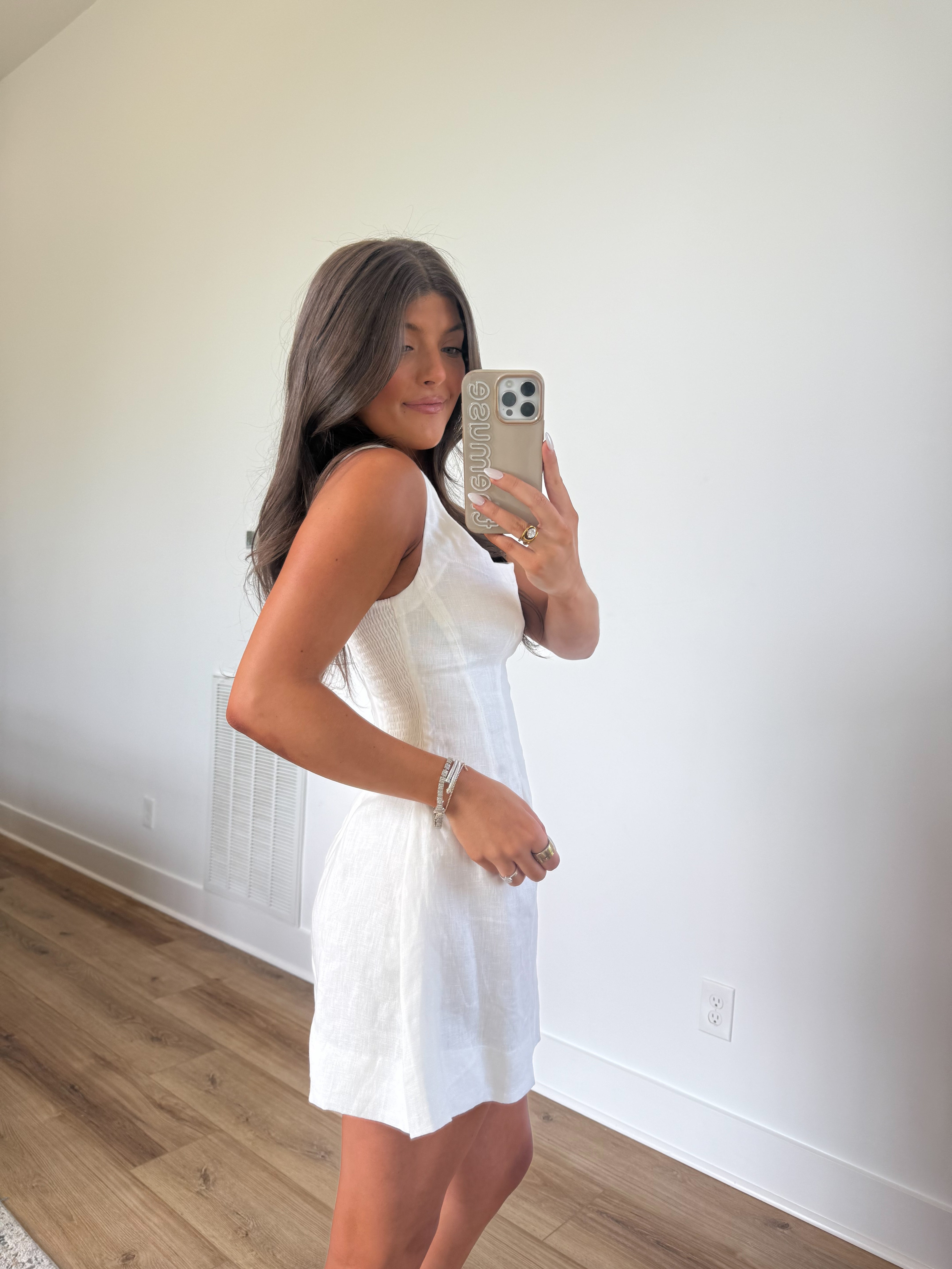 Linen Square Neck Mini