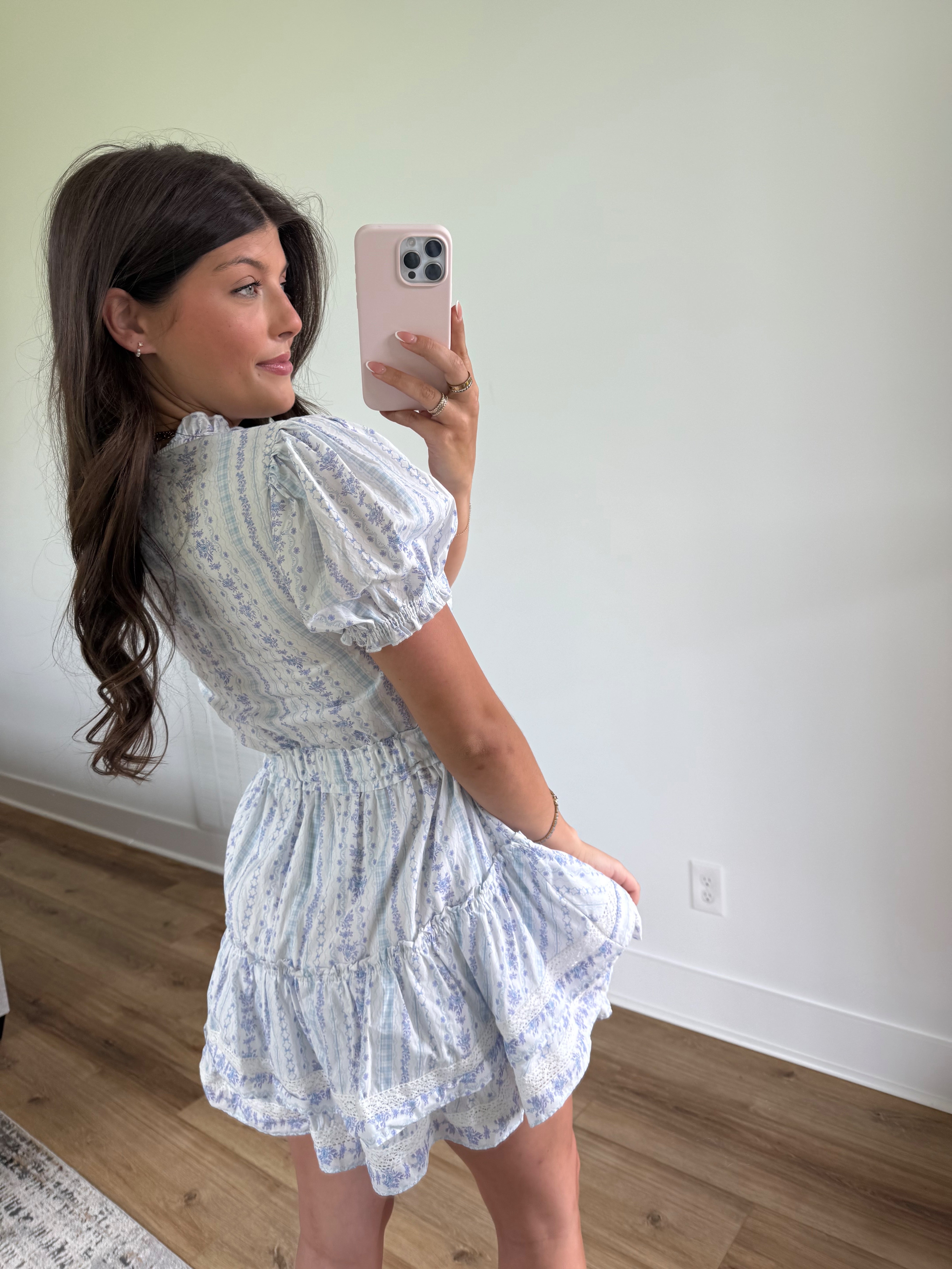 Krissy Blue Fancy Mini Dress