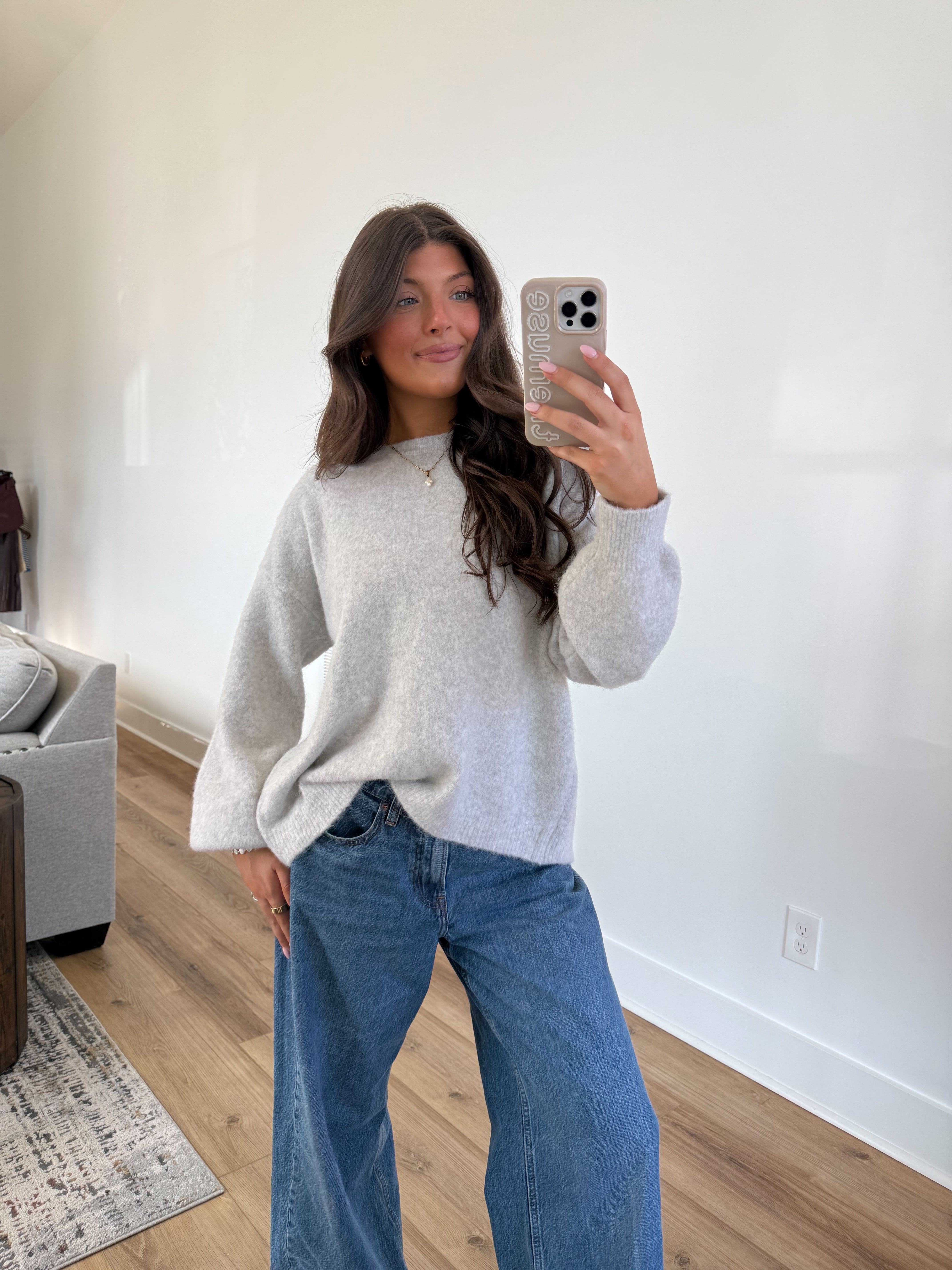 The Snowfall Bow Sweater (Grey)