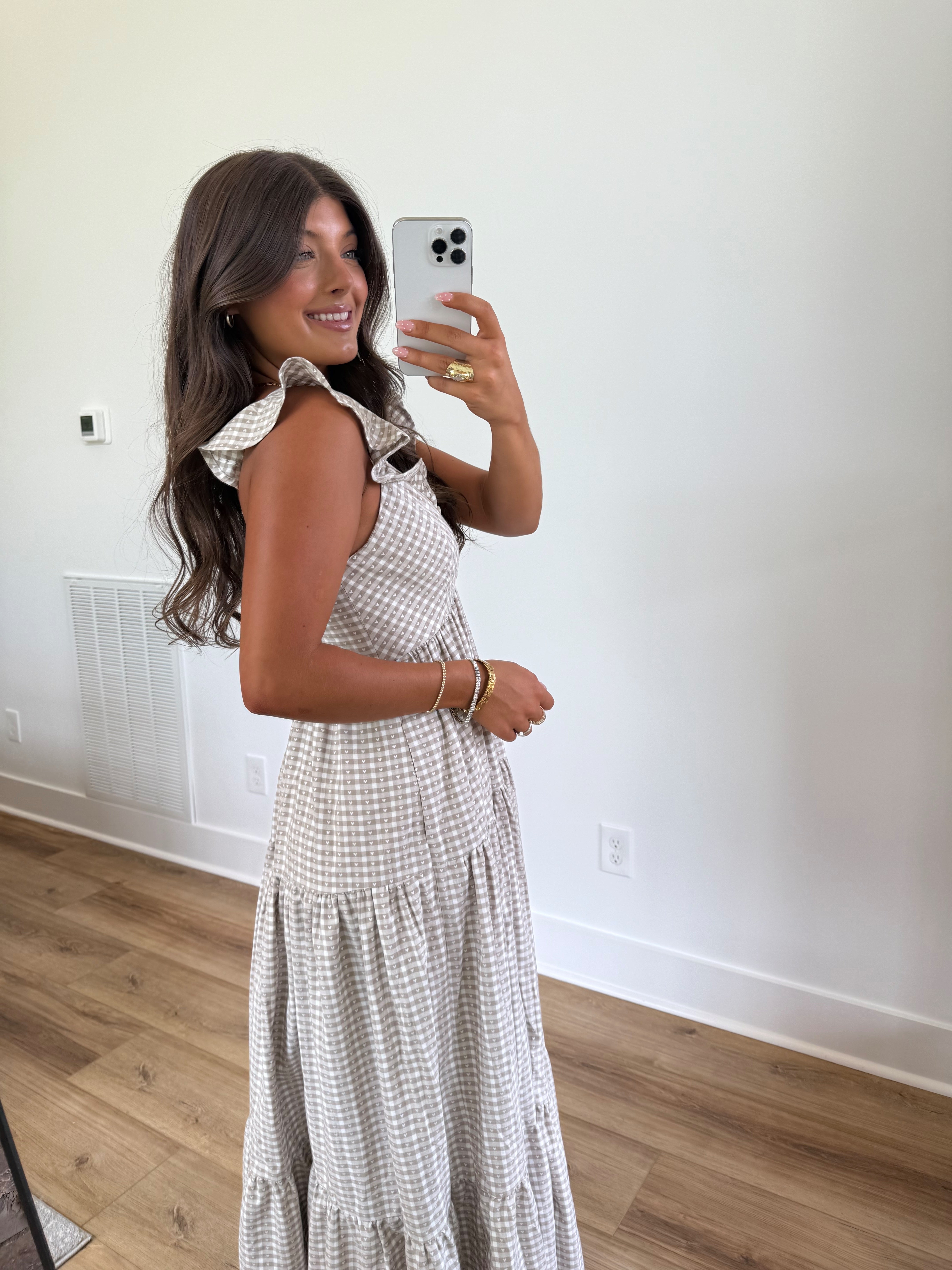 Gingham Hearts Maxi Dress