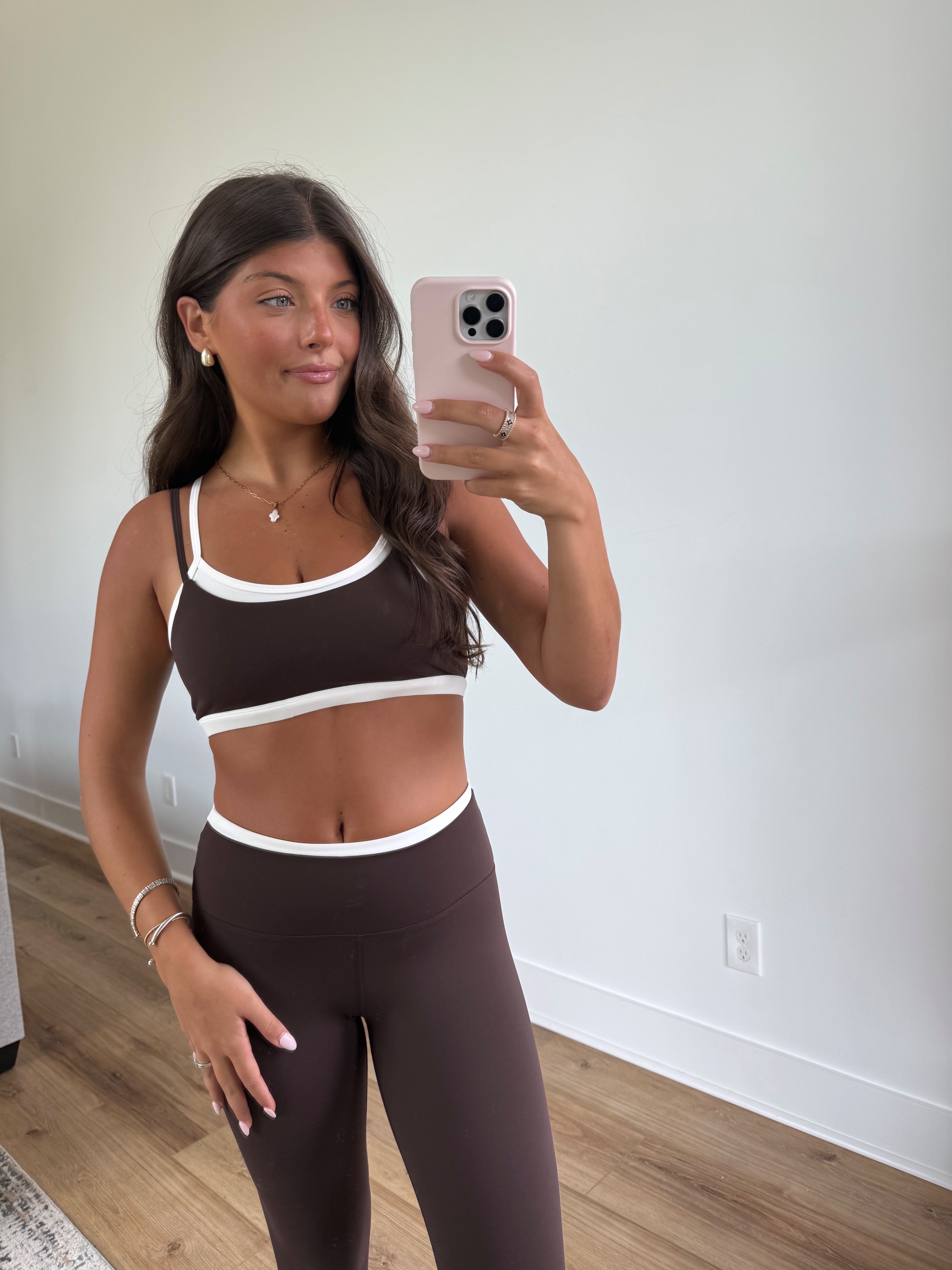 Brown Layered SPORTS BRA